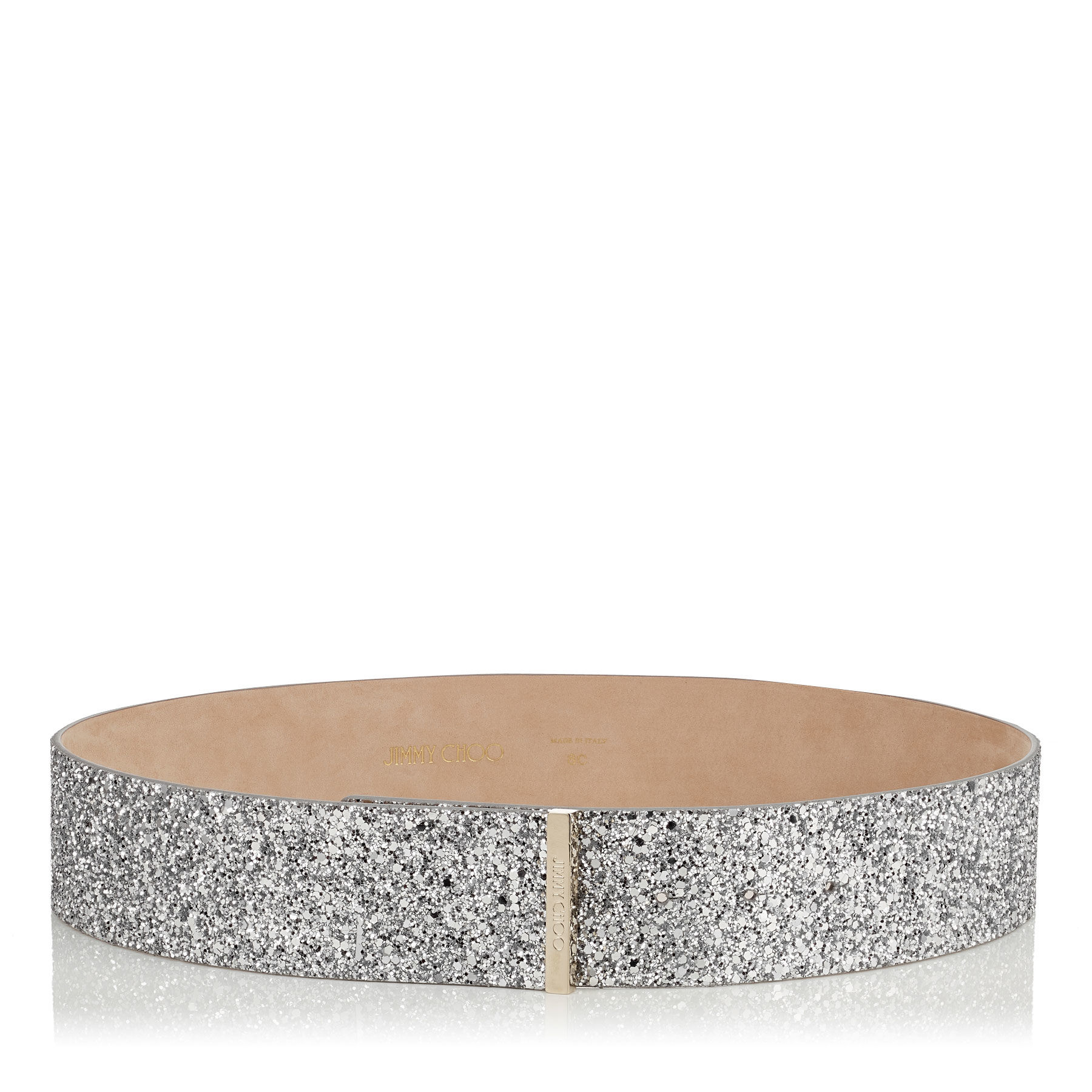 Silver Glitter Belt Womens