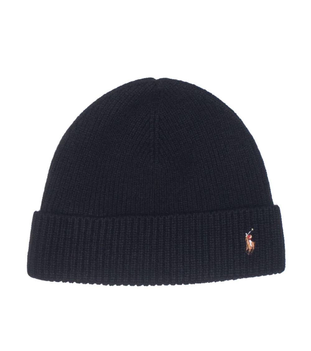 Lyst - Polo Ralph Lauren Signature Merino Cuff Winter Beanie In Black ...