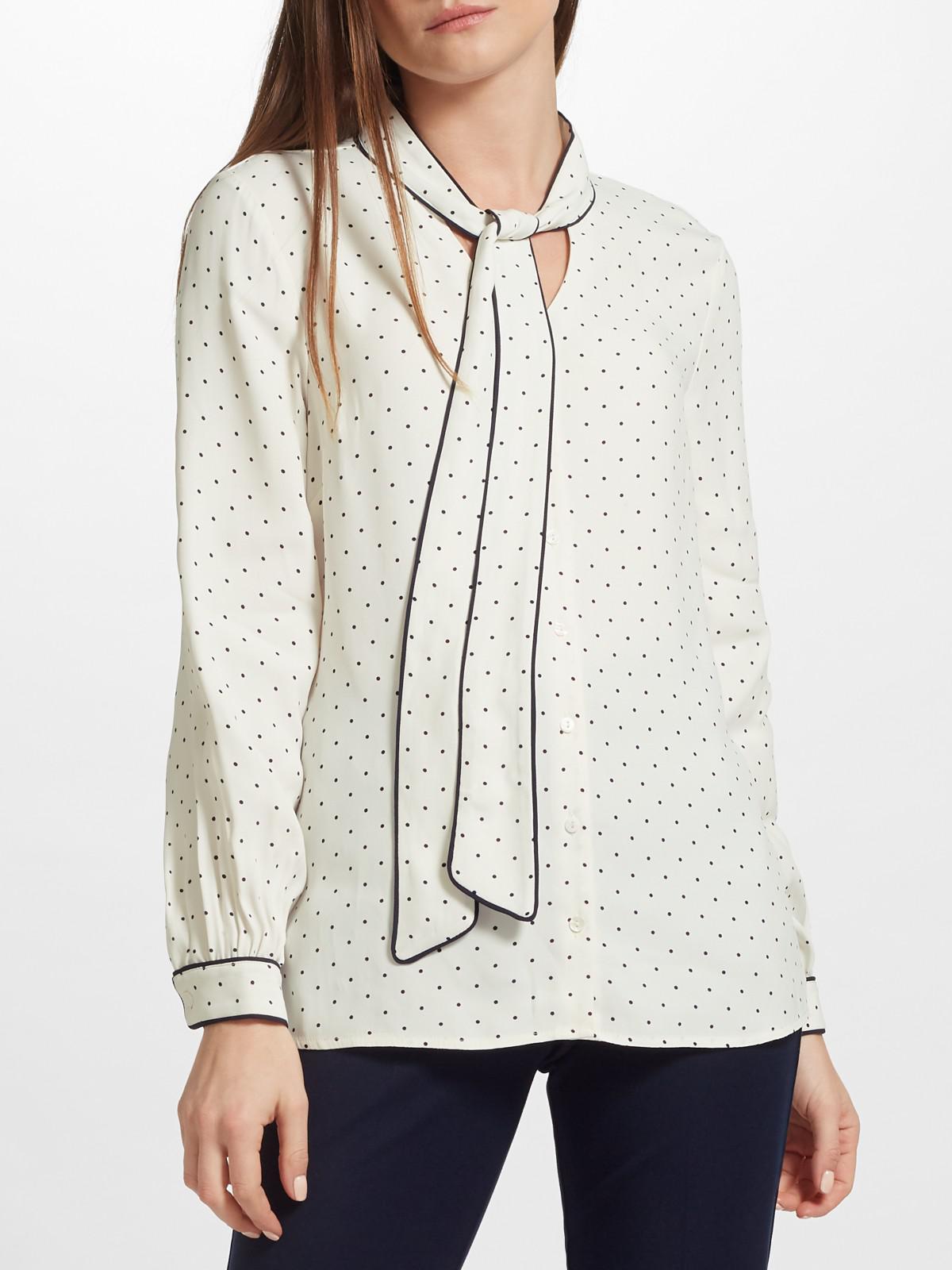 Lewis Tie Neck Blouse lyst lewis spot tipped tie neck blouse in white Lewis Tie Neck Blouse lyst lewis spot tipped tie neck blouse in white