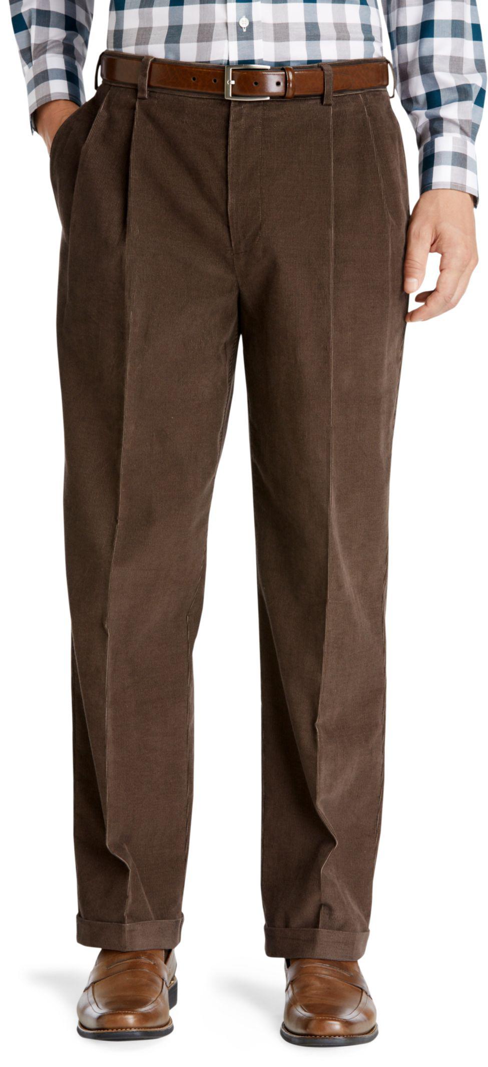Lyst Jos A Bank Executive Collection Traditional Fit Pleat Front Corduroy Pants Clearance In