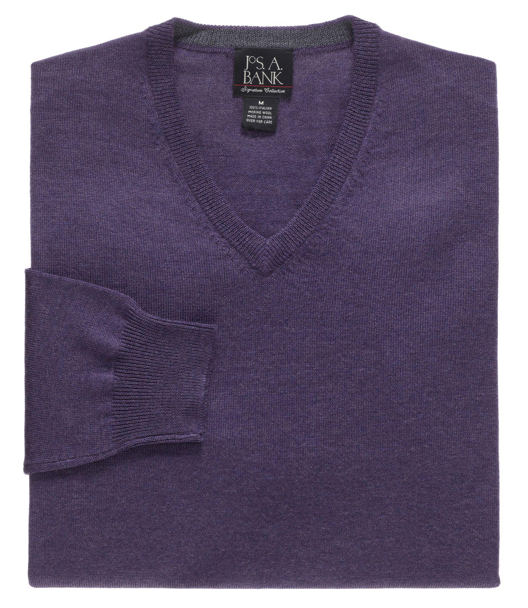 Lyst - Jos. A. Bank Signature Merino Wool V-neck Sweater Clearance in ...