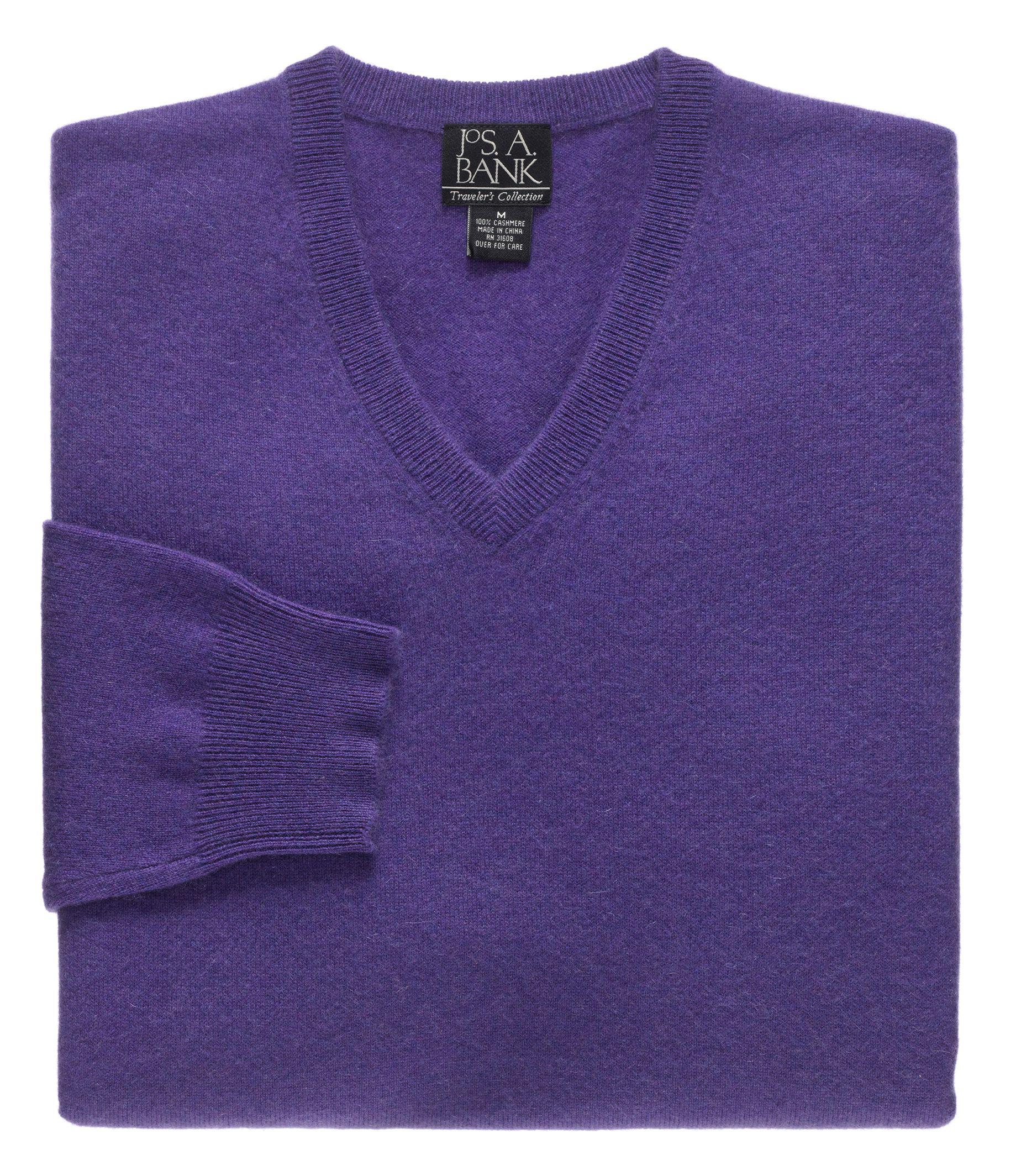 Lyst Jos. A. Bank Traveler Cashmere Vneck Sweater Big/tall in Blue