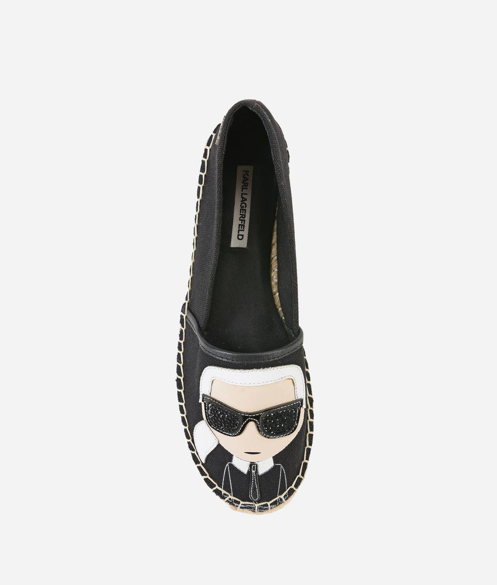 Karl Lagerfeld Canvas Kamini Karl Ikonic Womens Slip On Shoe in Black