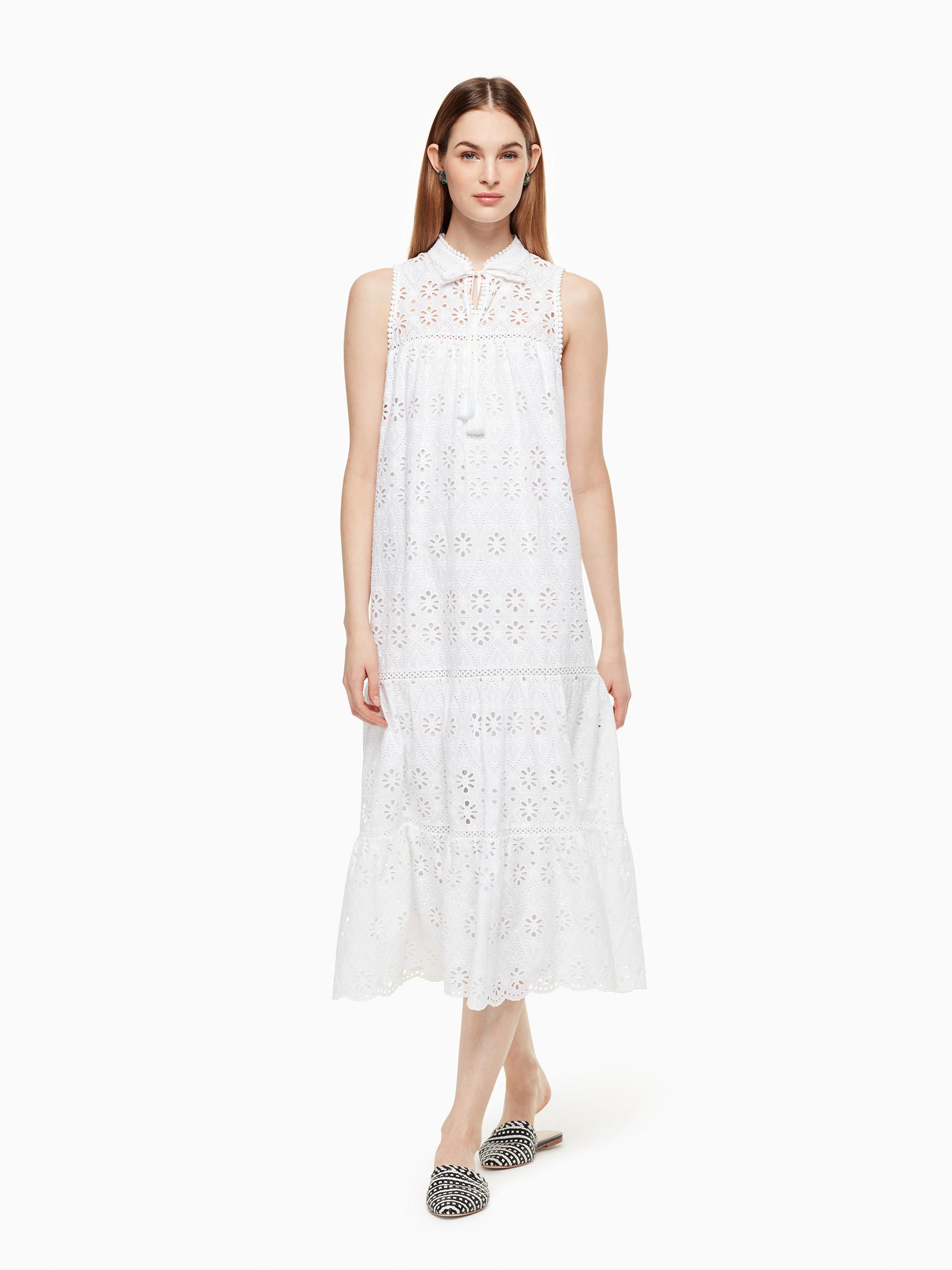 Lyst Kate Spade Eyelet Patio Dress in White