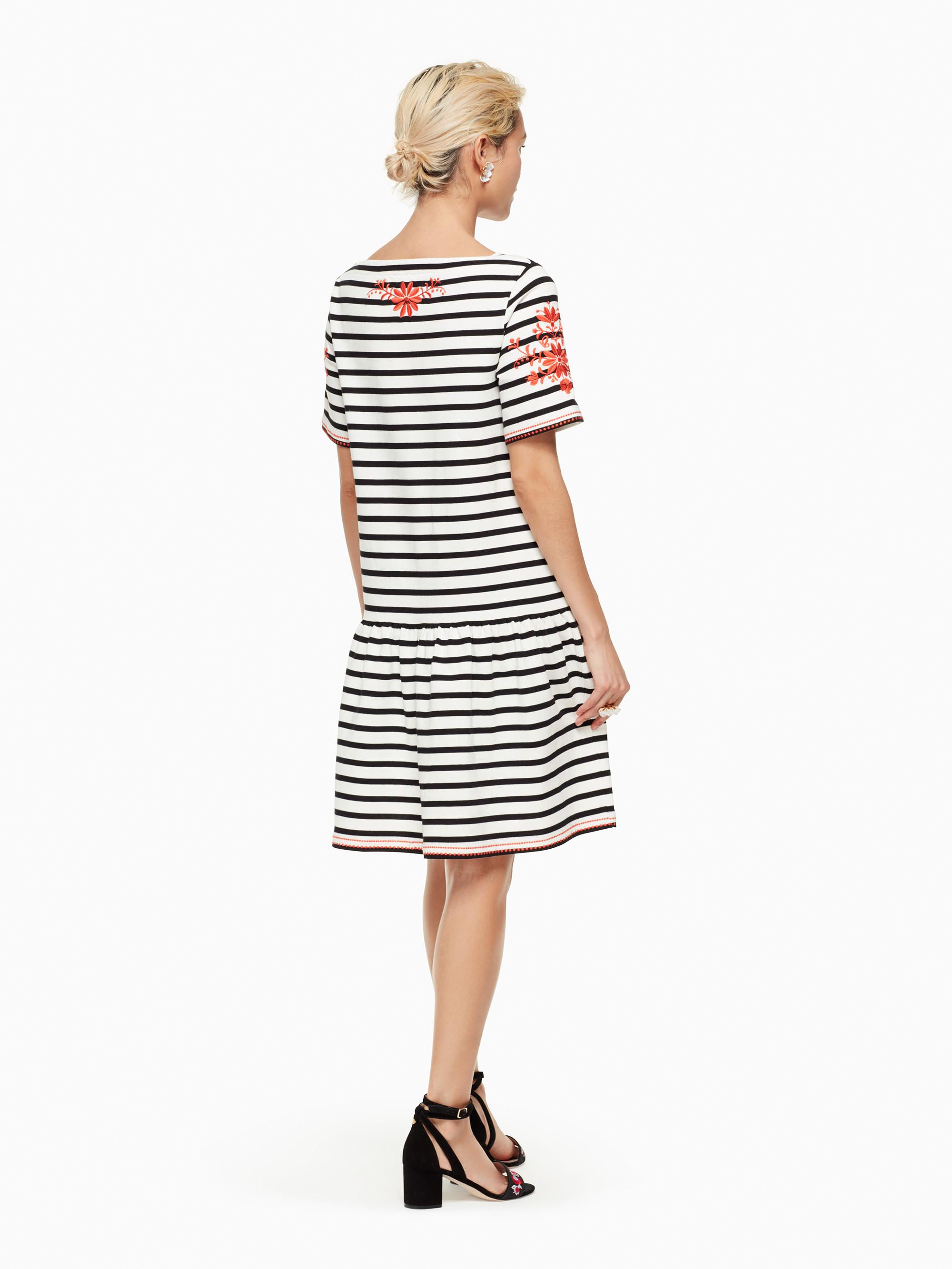 Lyst - Kate Spade Stripe Embroidered Dress