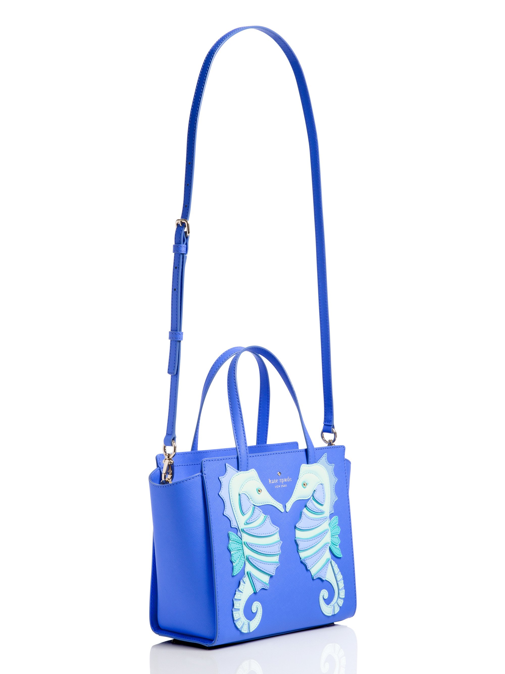 Kate Spade Breath Of Fresh Air Seahorse Applique Small Hayden In Blue 