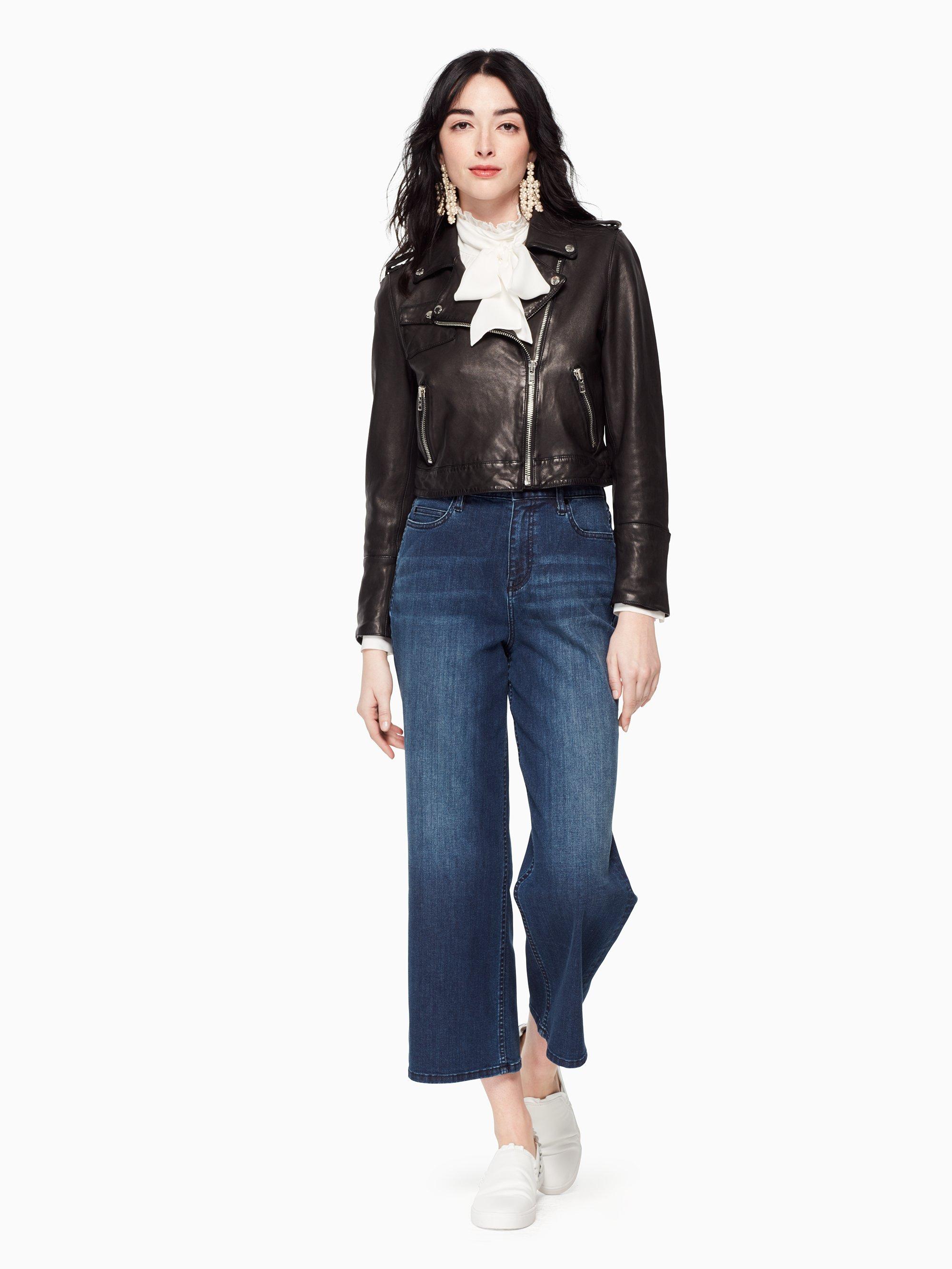 Kate Spade Leather Moto Jacket In Black Save 30 Lyst Kate Spade Black Leather Moto Jacket View Fullscreen
