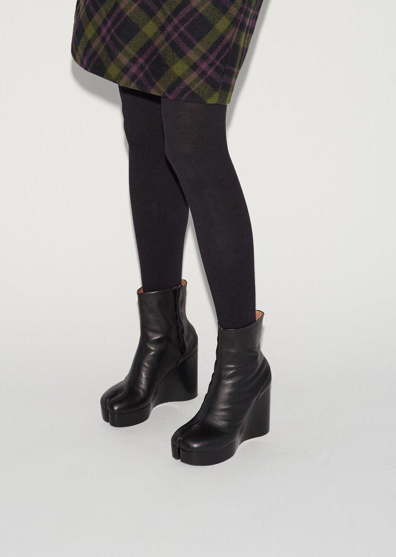 Lyst - Maison Margiela Platform Tabi Wedge Boot in Black