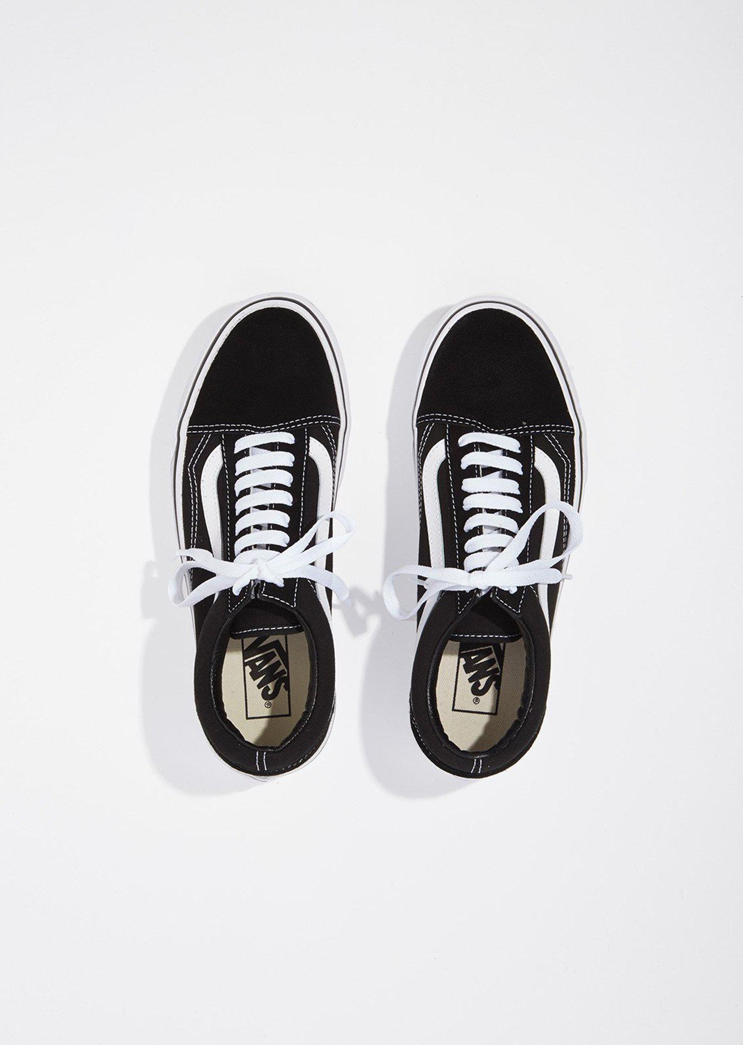 vans - old skool platform in black - lyst