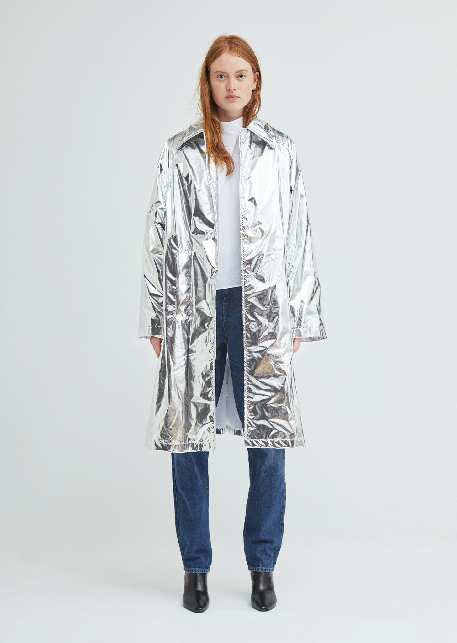 Lyst - Mm6 By Maison Martin Margiela Silver Trench Coat in Metallic