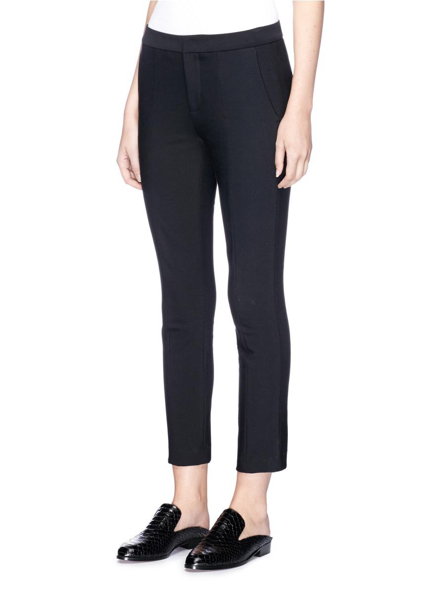 Lyst - Vince 'stove Pipe' Stretch Cotton-nylon Pants in Black