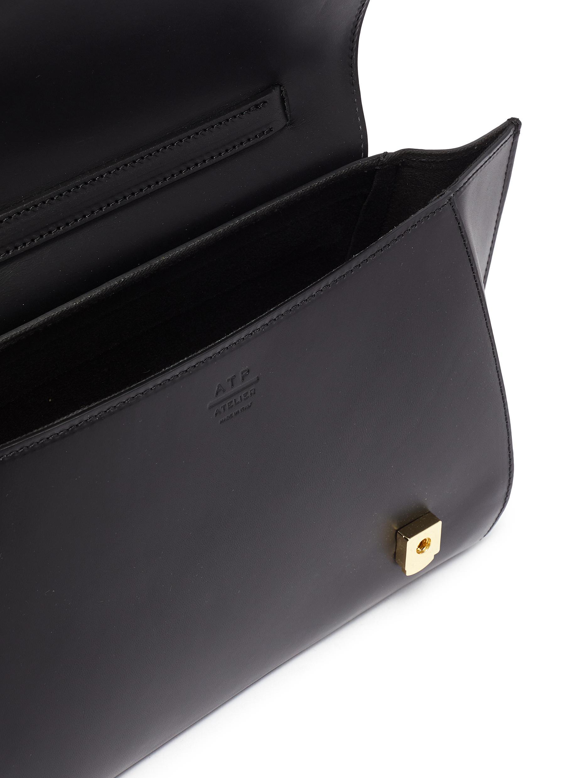 Atp Atelier 'arezzo' Medium Leather Shoulder Bag in Black - Lyst