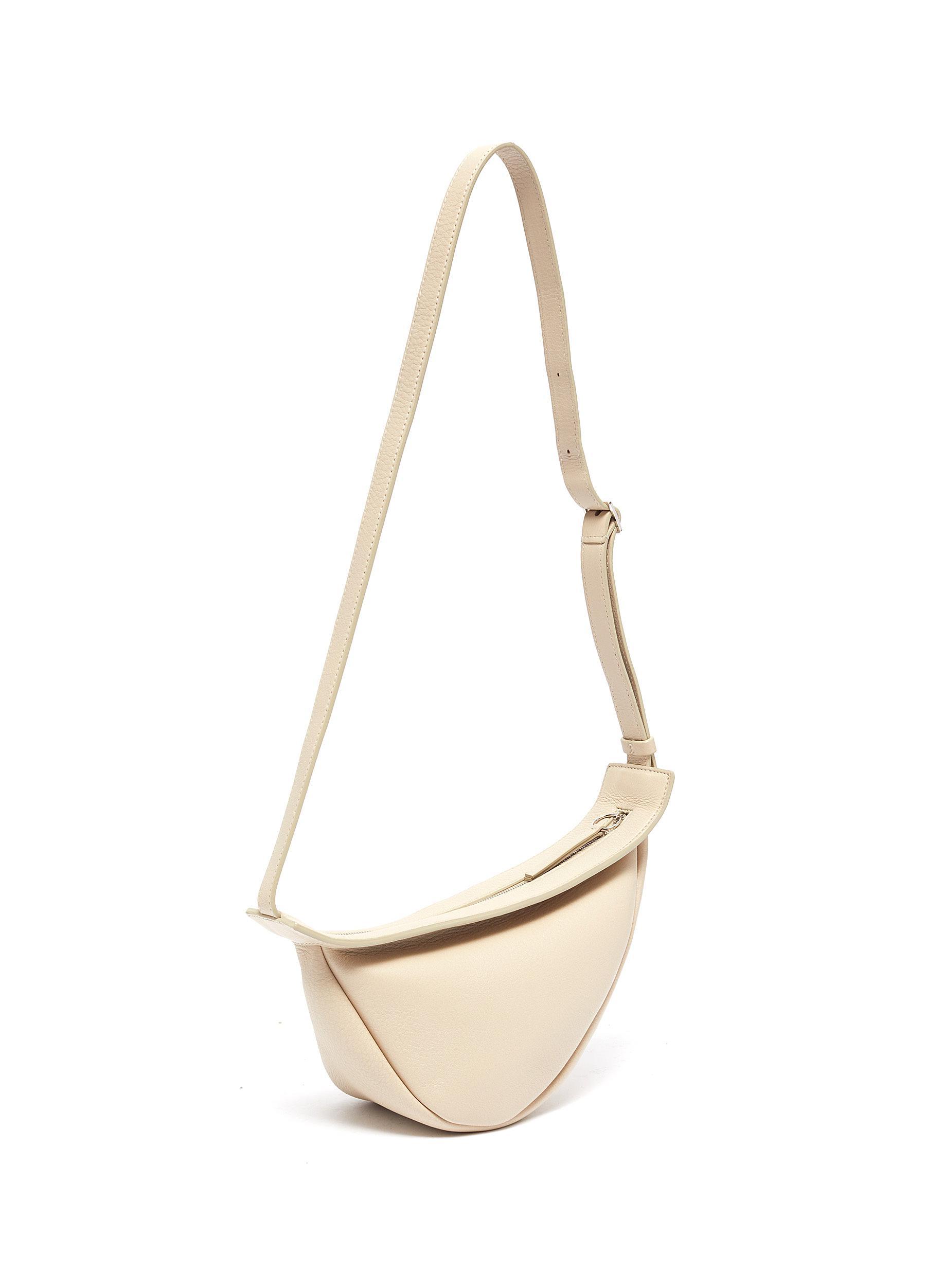The Row 'slouchy Banana' Small Leather Bag in White - Lyst
