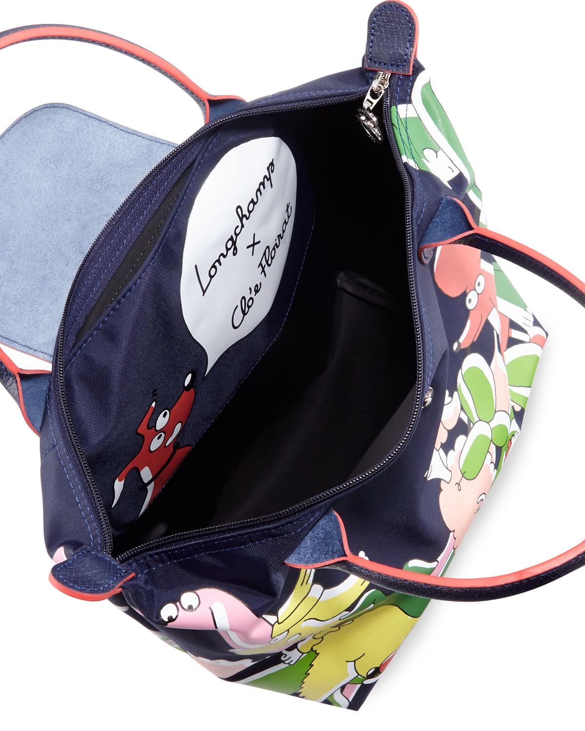 longchamp dog print bag