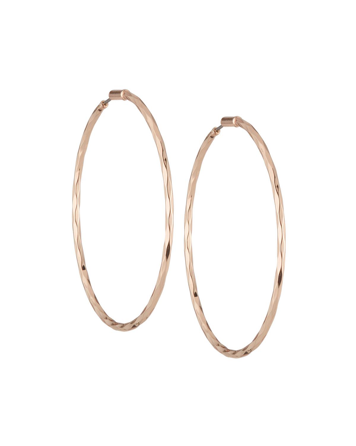Lyst Lydell Nyc Rose Golden Hoop Earrings In Metallic Lydell Nyc Women S Metallic Rose Golden Hoop Earrings