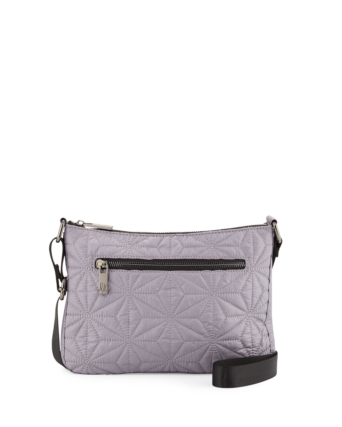 Lyst - Neiman Marcus Star-quilted Nylon Crossbody Bag in Gray