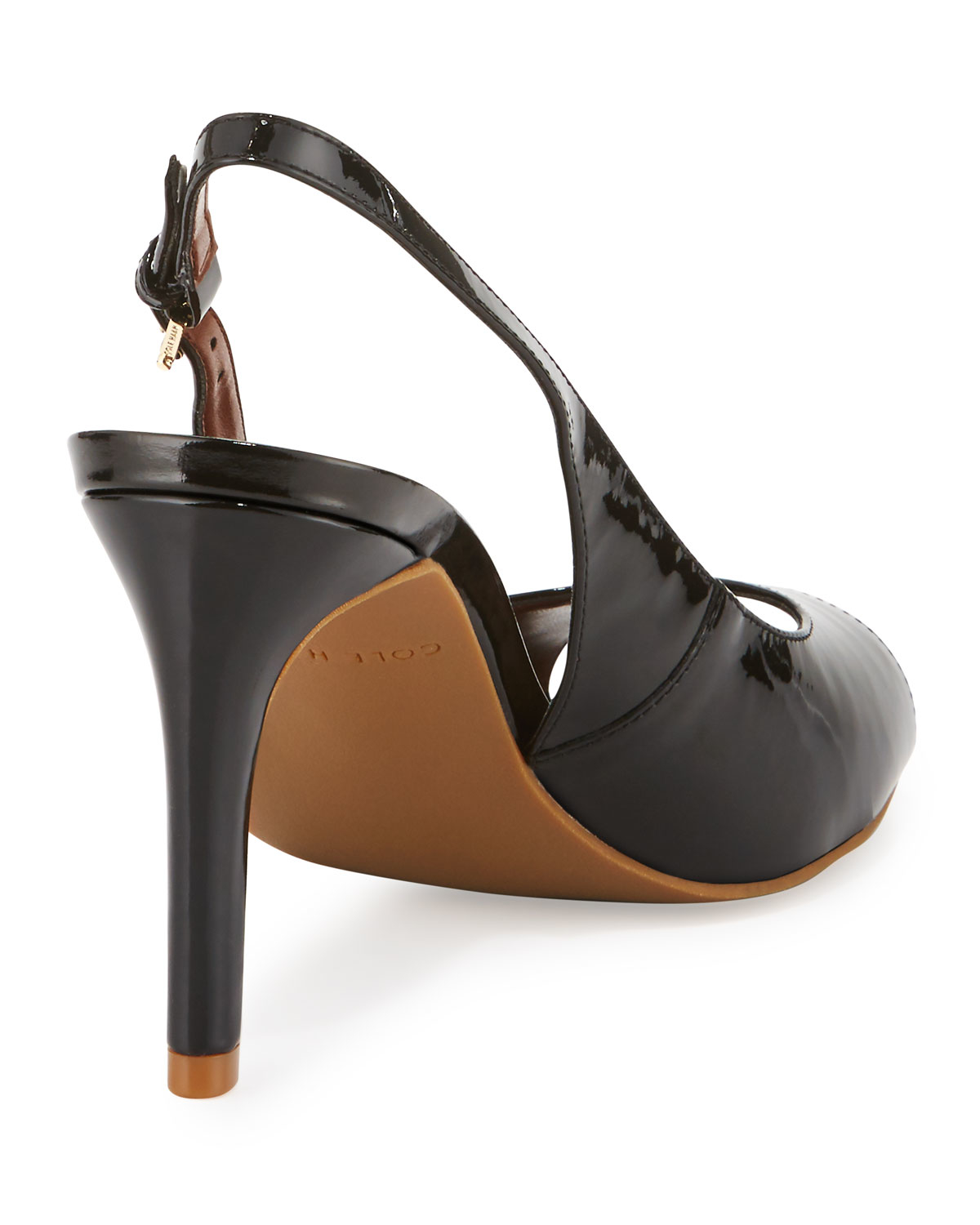 cole haan black peep toe pump