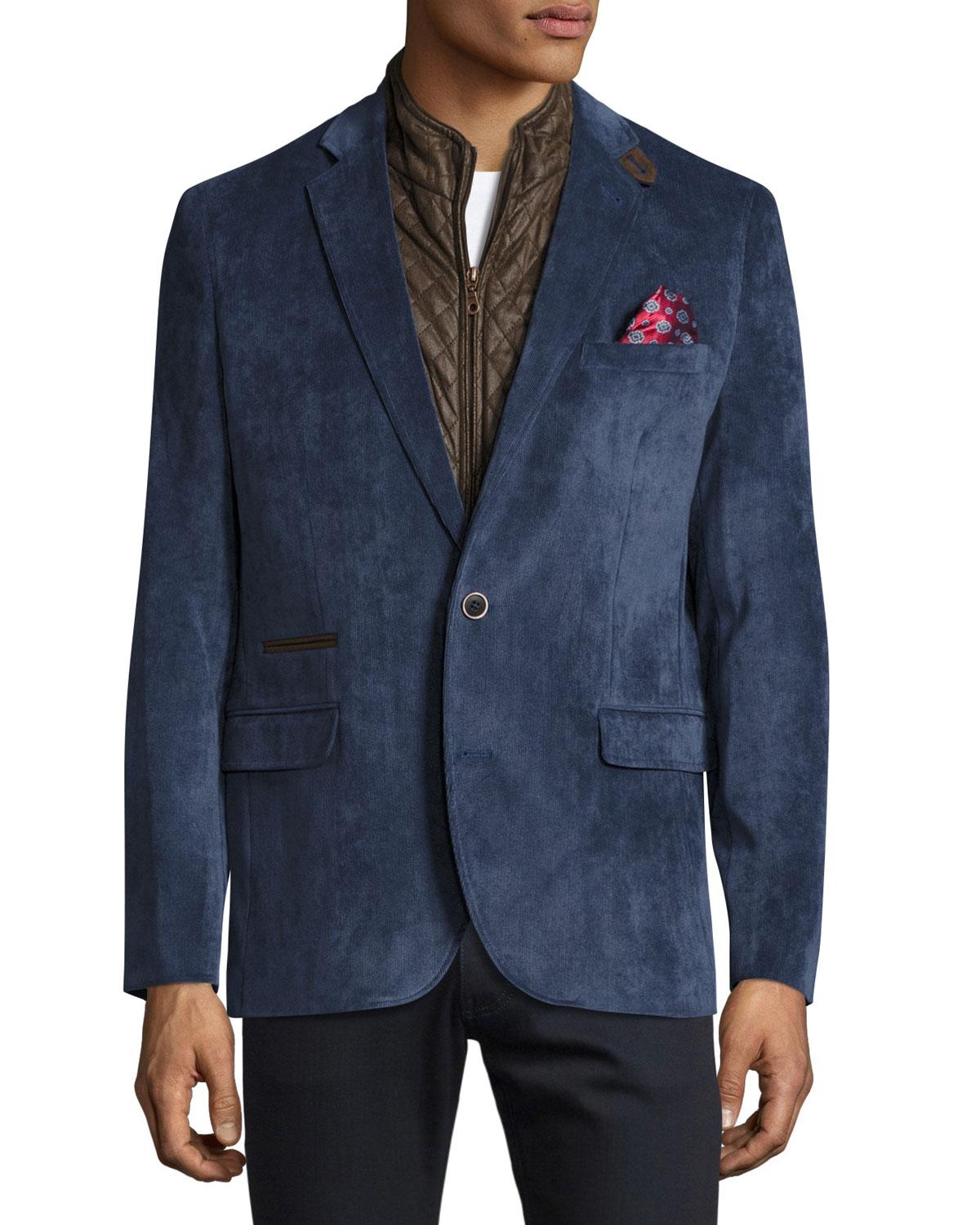  English  laundry Corduroy Quilted Combo Blazer  in Blue for 