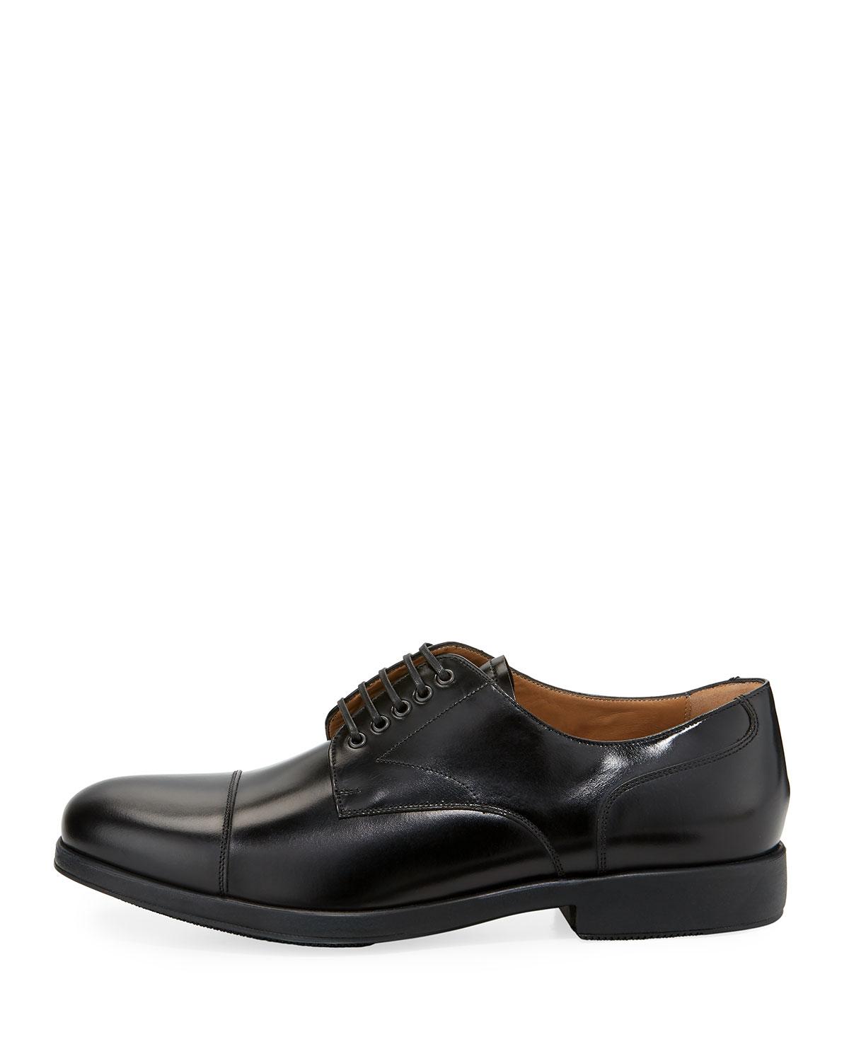 Lyst - Ferragamo Laced Slip-on Rubber Sole Dress Shoe in Black for Men