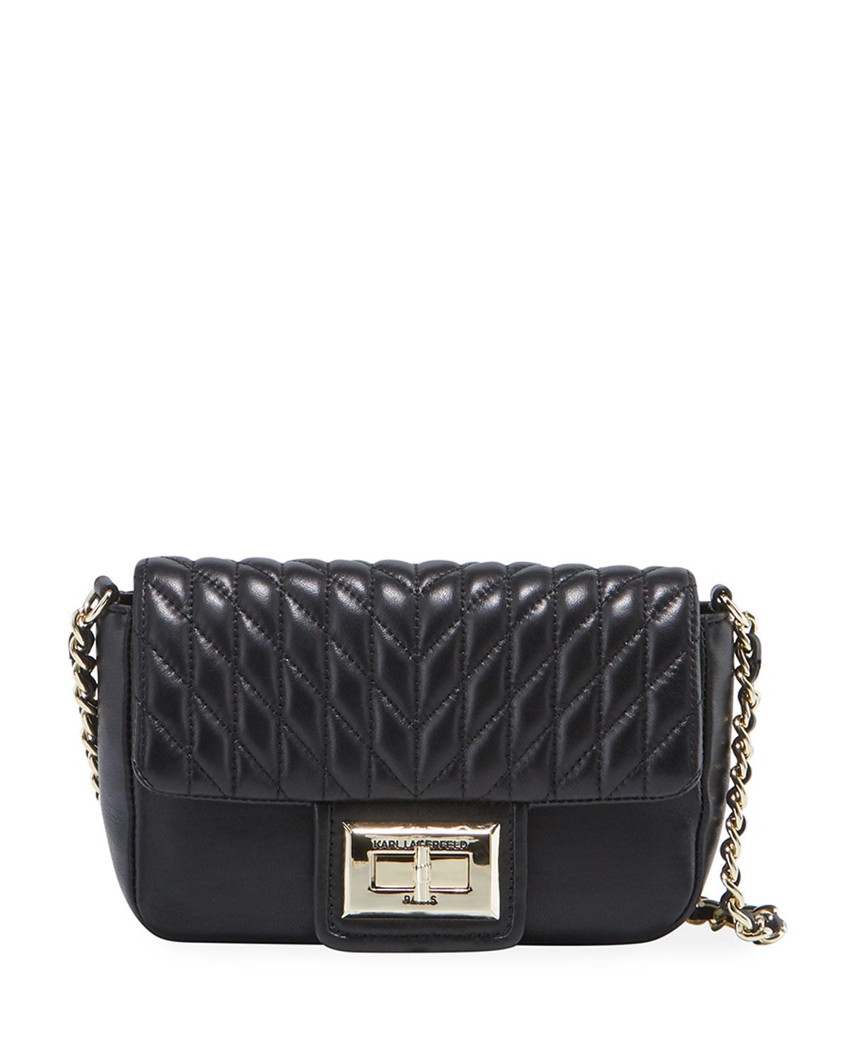 Karl Lagerfeld Agyness Quilted Leather Handbag IUCN Water