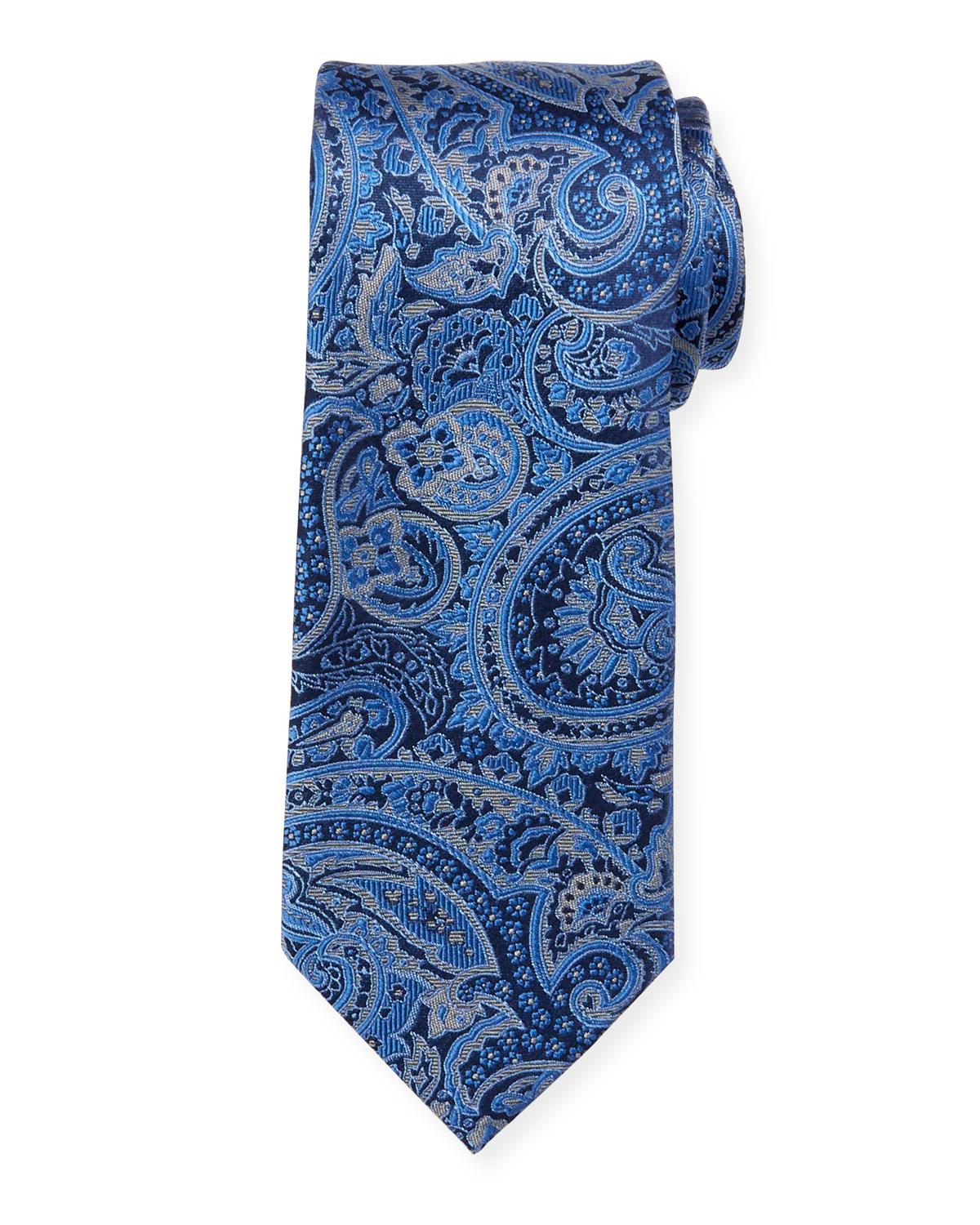 Neiman Marcus Men&#39;s Large Tapestry Silk Tie in Blue for Men - Lyst