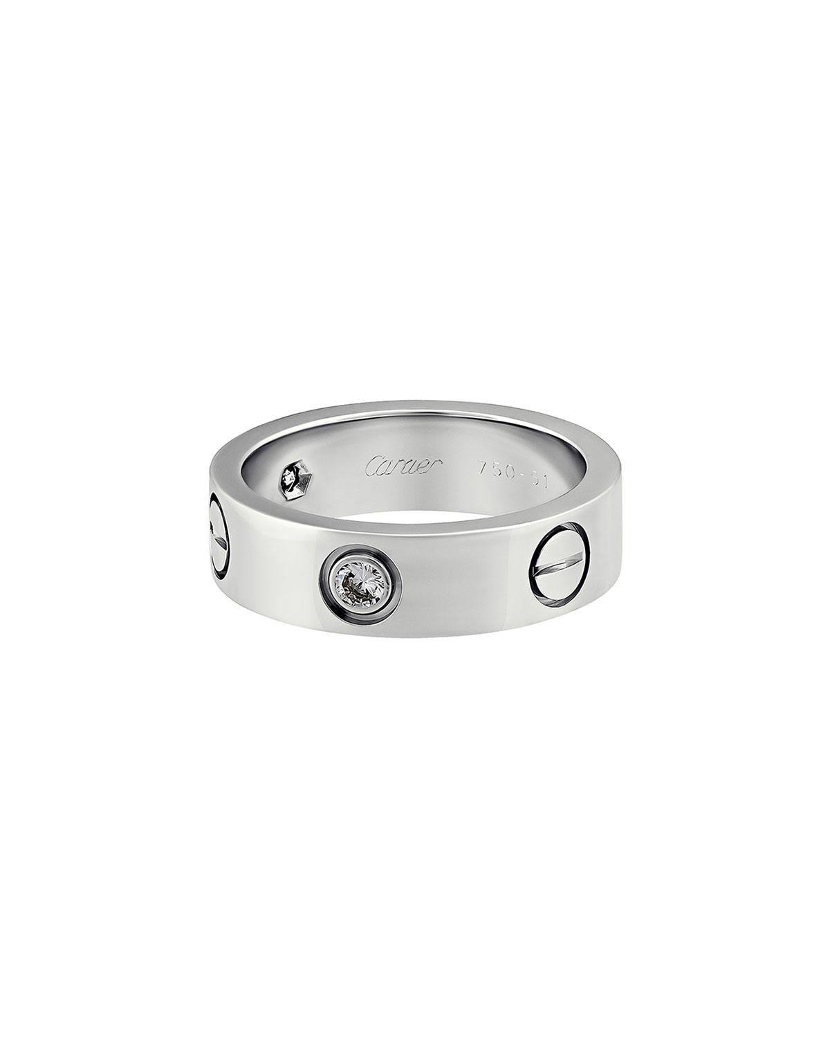 Lyst - Cartier Estate 18k White Gold Love 3-diamond Ring Size 5.75 in ...