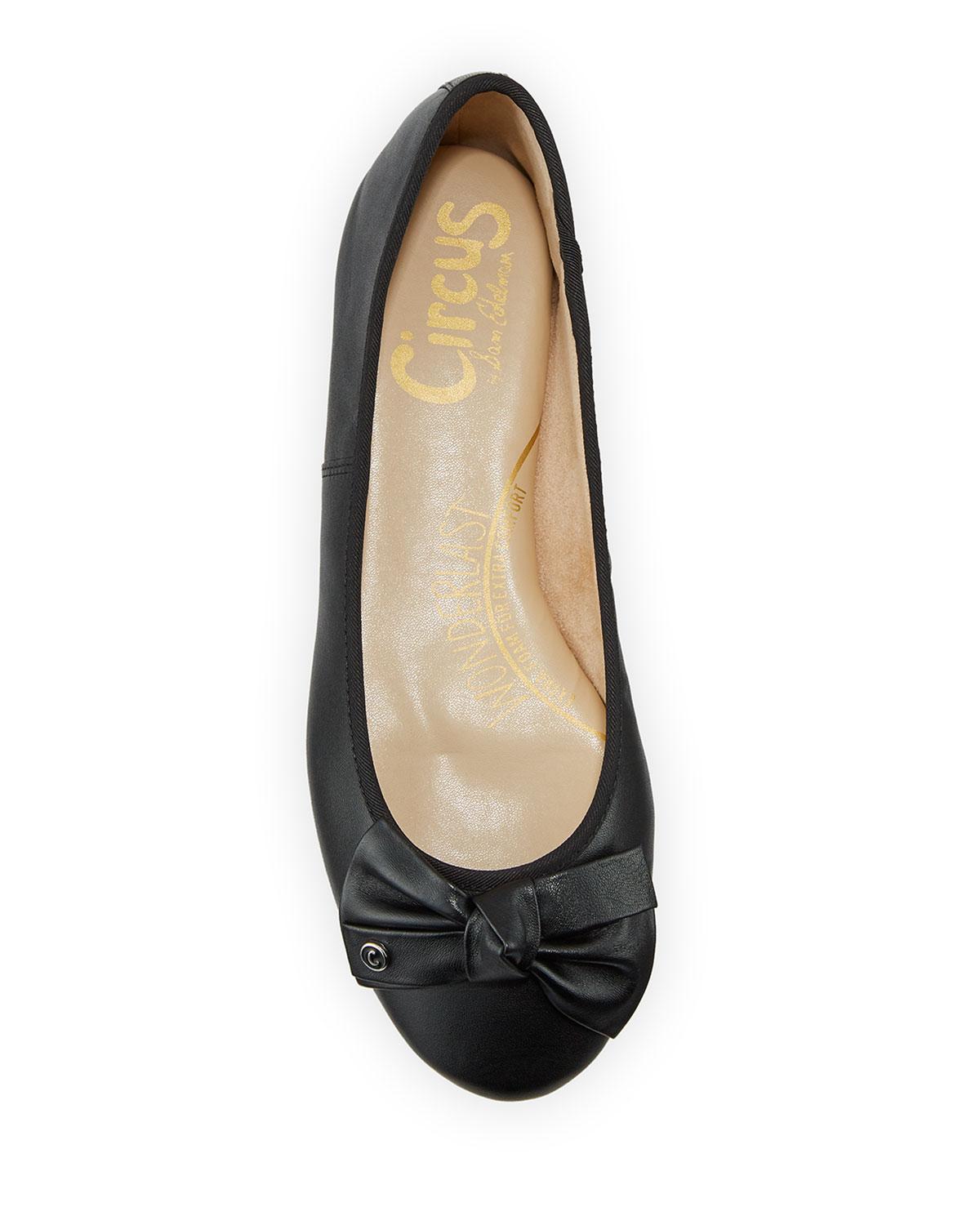 Circus by Sam Edelman Connie Leather Bow Flats in Black - Save 67% - Lyst