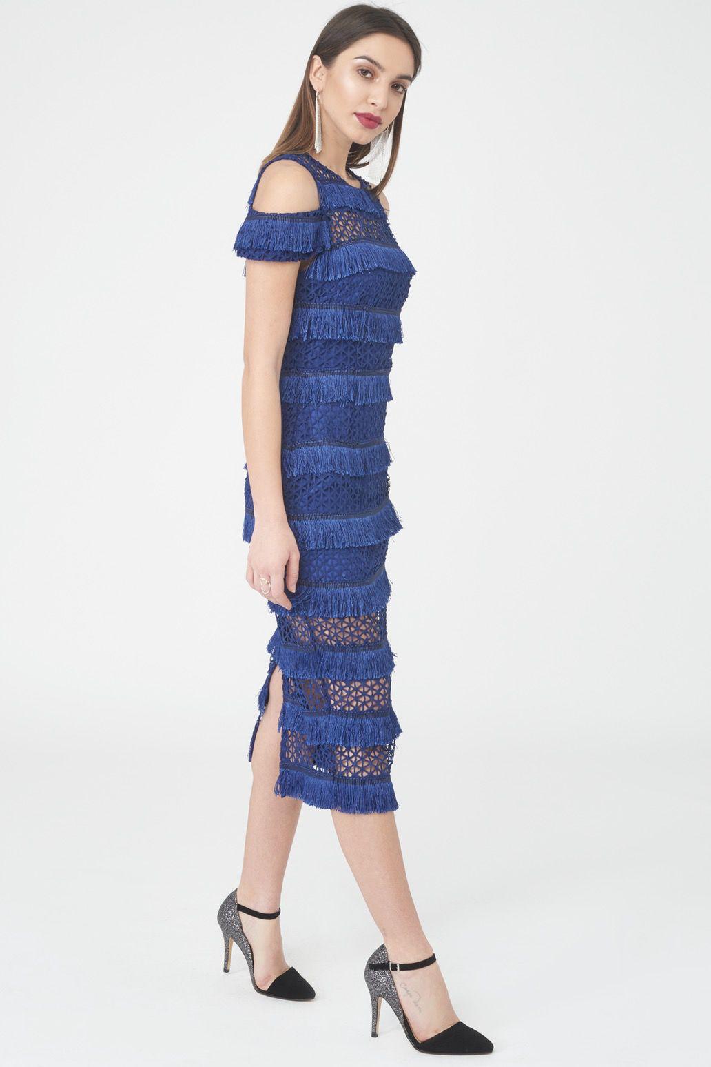 Royal Blue Fringe Dress