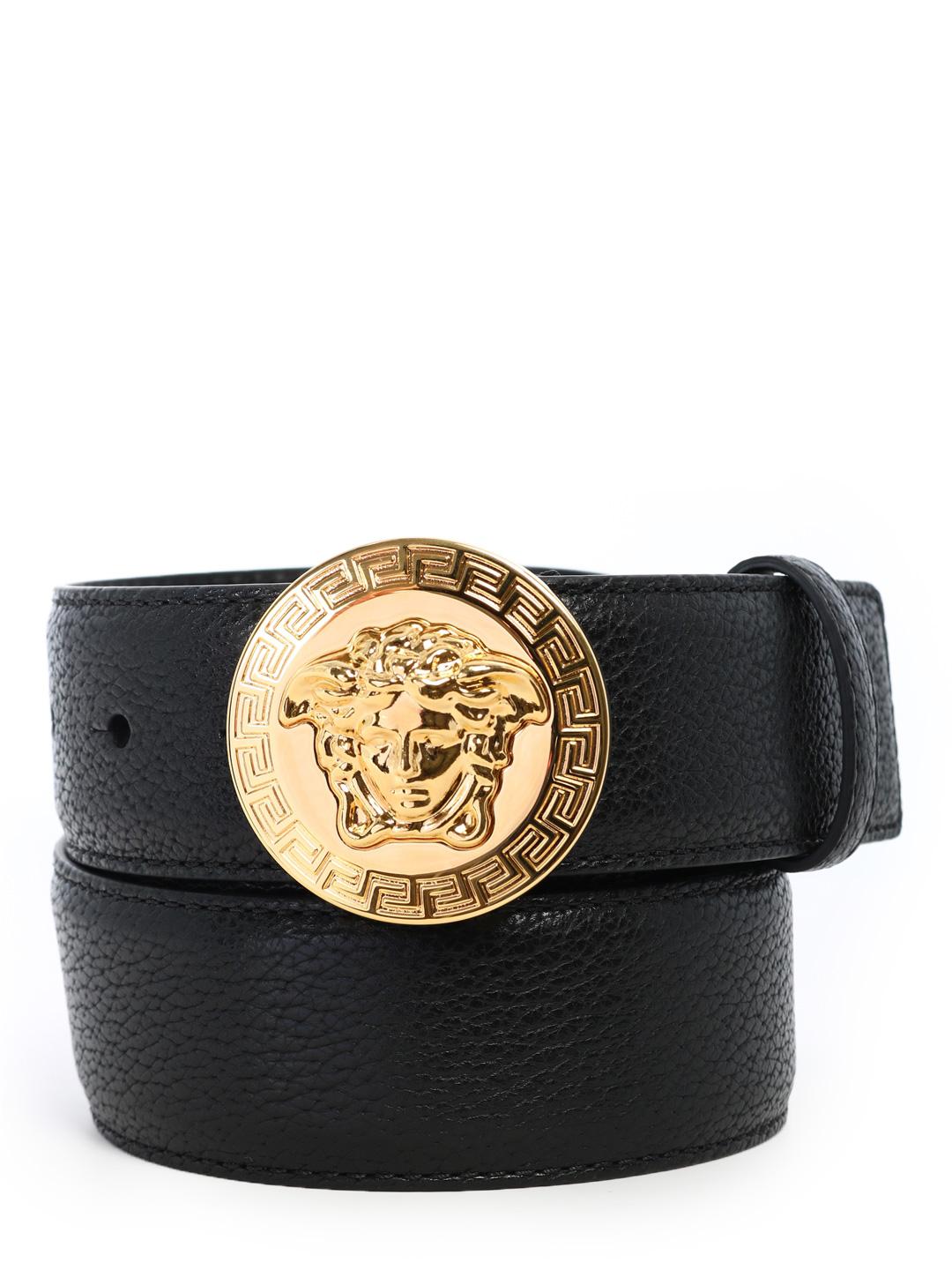 Versace Medusa Belt Black Leather in Black for Men - Lyst