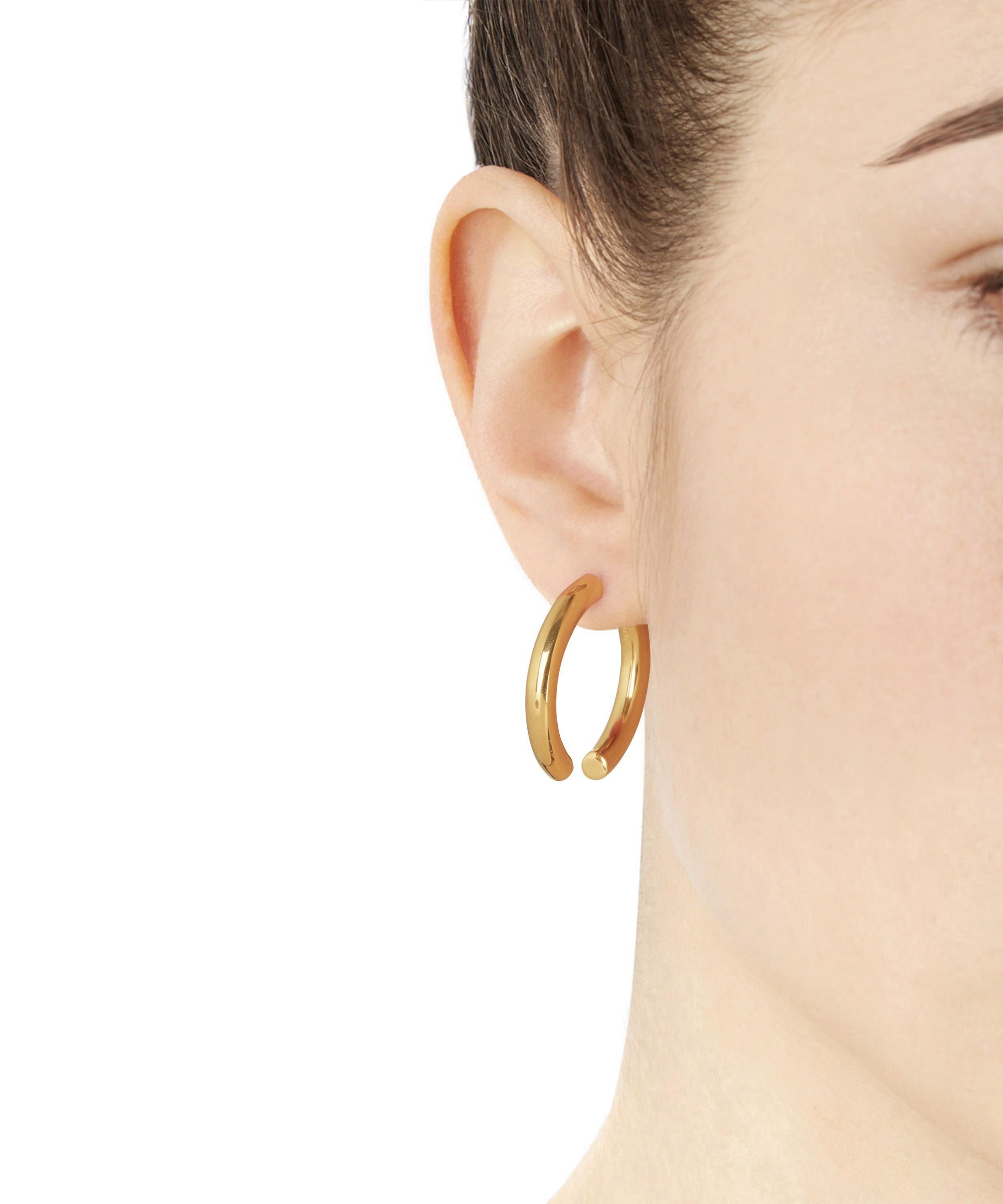 Lyst Maria Black Gold Plated Broken 25 Earring In Metallic Gallery