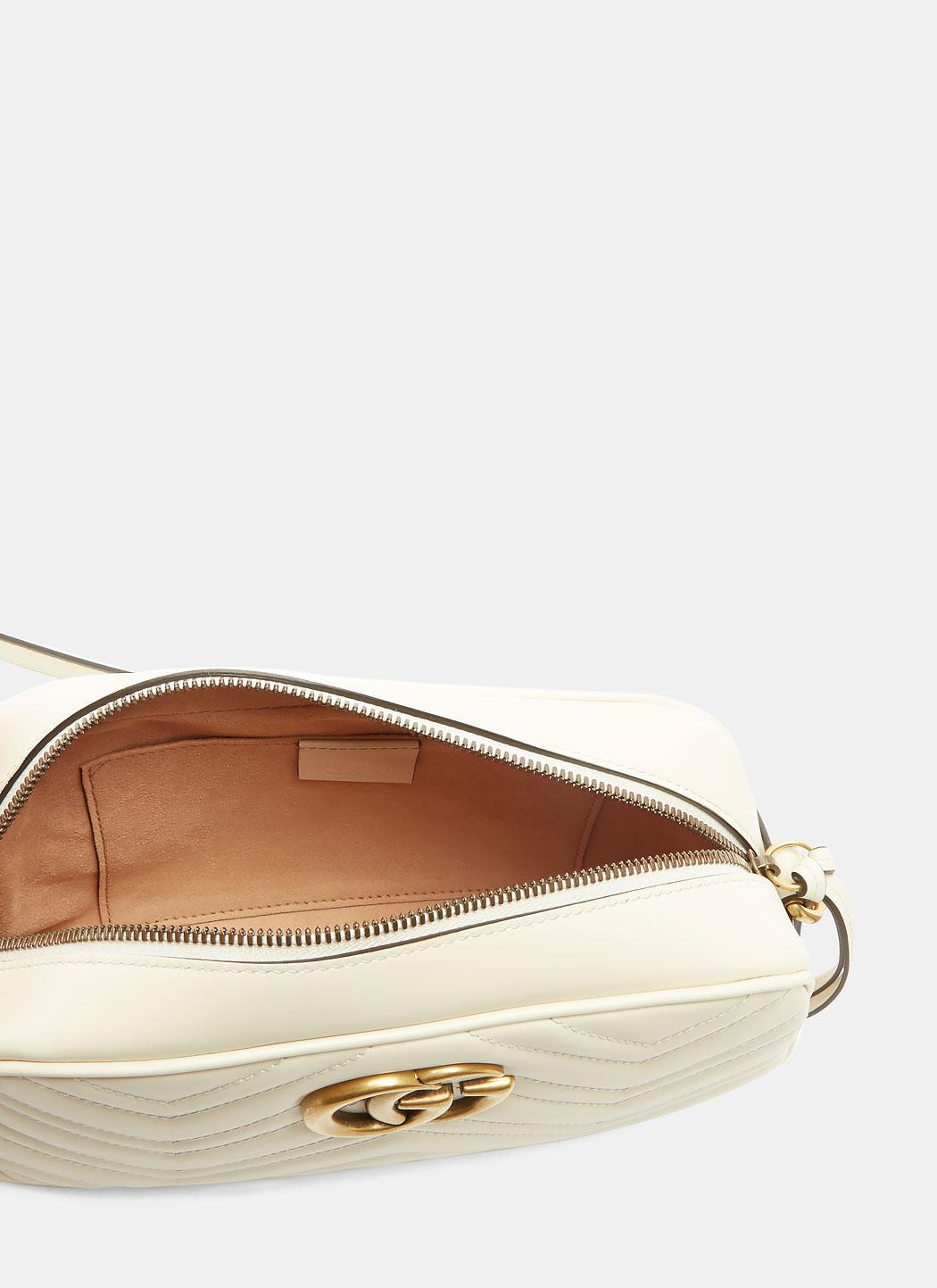 Lyst - Gucci Gg Marmont Matelassé Small Shoulder Bag In Ivory in White
