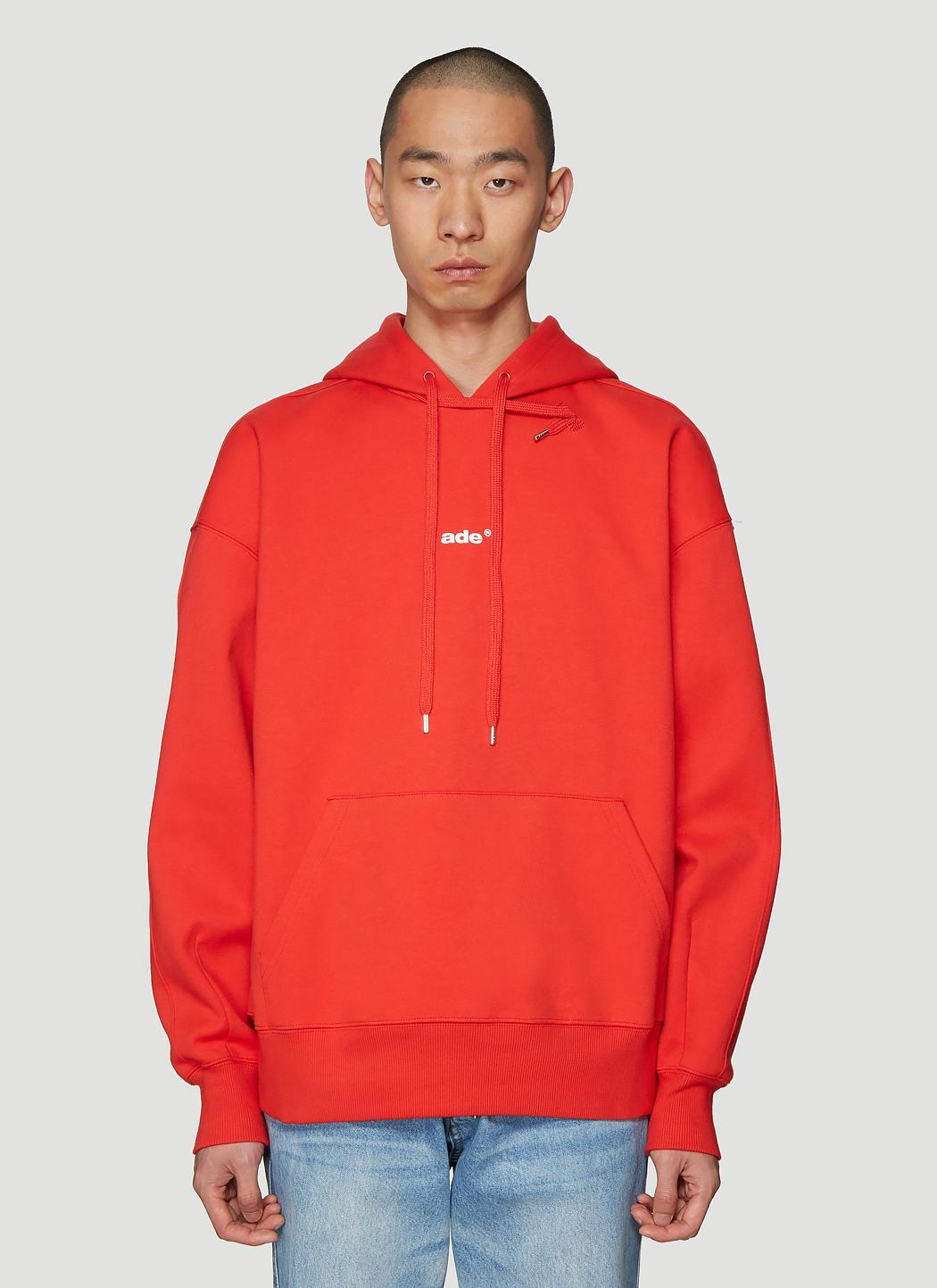 ADER error Cotton Ade Unisex Hooded Sweatshirt In Red for Men - Lyst