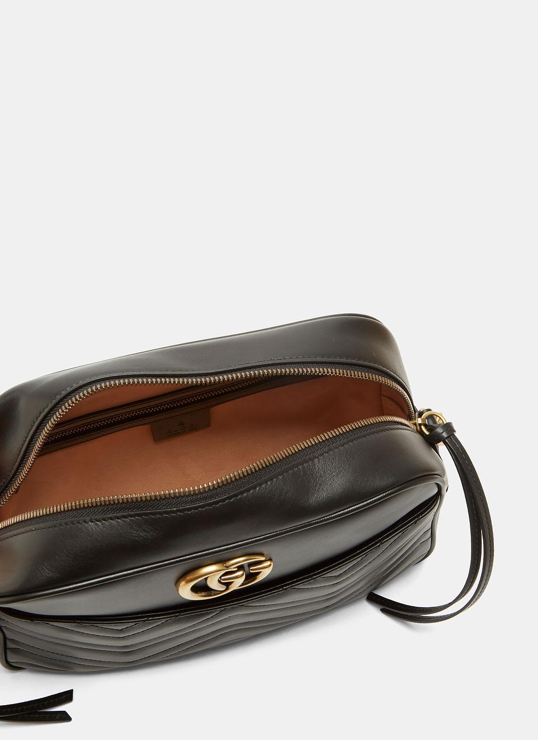 Lyst - Gucci Gg Marmont Matelassé Small Shoulder Bag In Black in Black