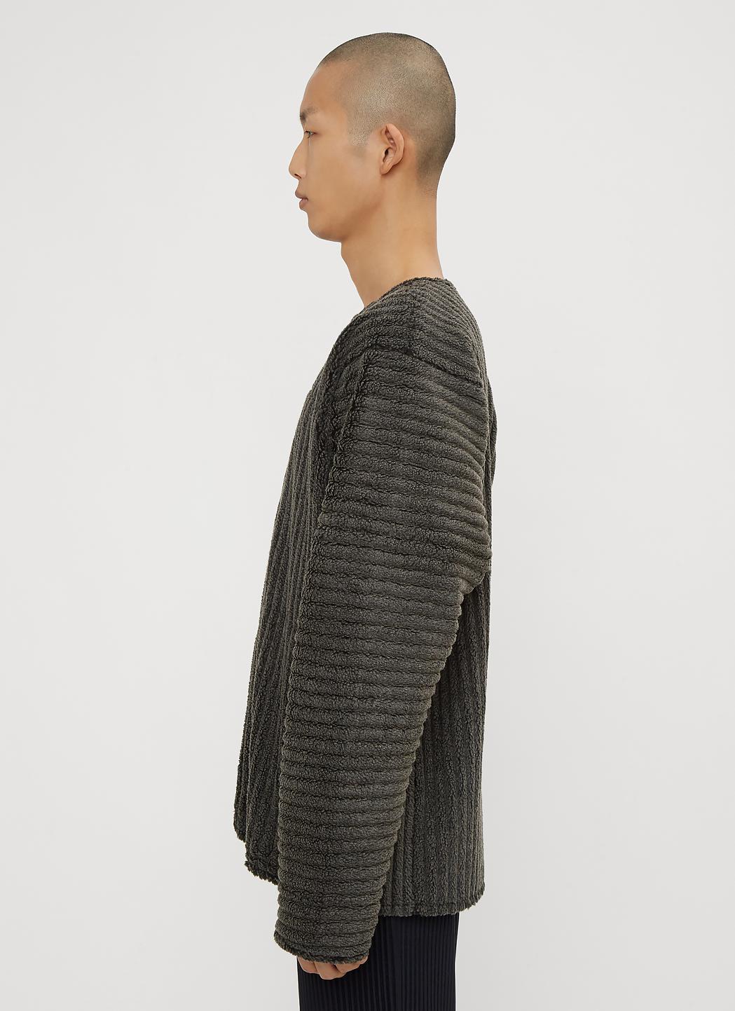 Jacket Fullscreen Ribbed Miyake For View Plissé In Grey Neck Issey Crew Homme Gray Zip Men q68gTaw
