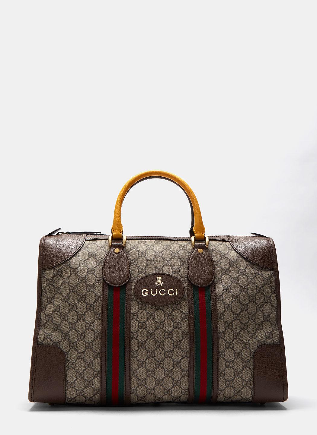 Lyst - Gucci Men&#39;s Neo Vintage Gg Supreme Print Webbing Duffle Bag In Brown in Brown for Men