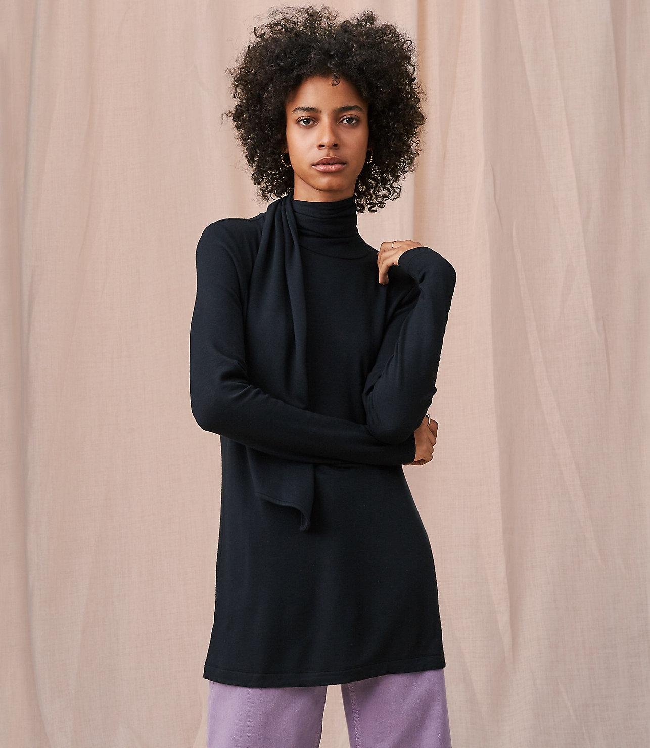 turtleneck with a scarf