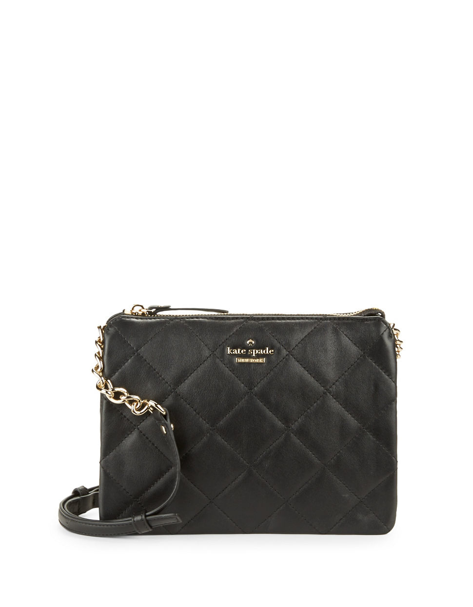 Kate spade Harbor Quilted Leather Crossbody in Black | Lyst