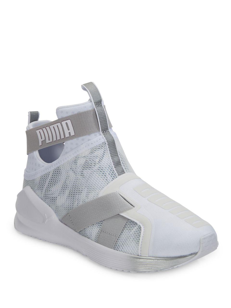 Puma Fierce Strap Hi-top Slip-on Sneakers in White | Lyst