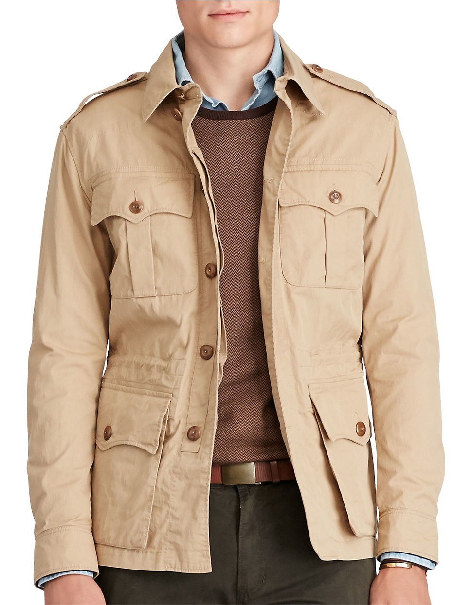 Polo ralph lauren Cotton-blend Safari Jacket in Natural for Men | Lyst