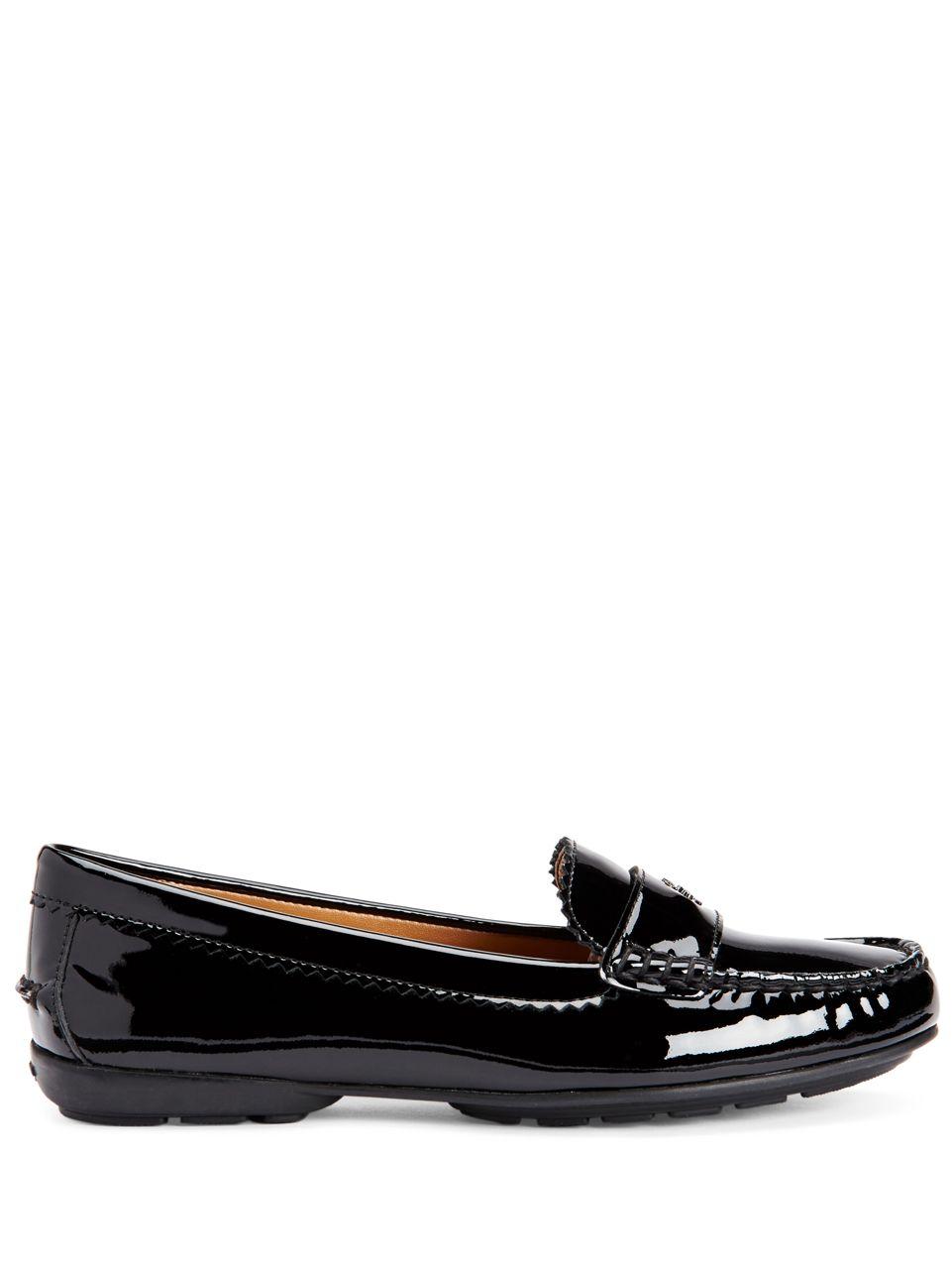 Lyst Coach Odette Patent Leather Loafers in Black