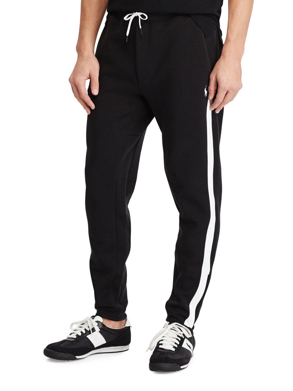 Polo ralph lauren Double-knit Track Pants in Black for Men | Lyst