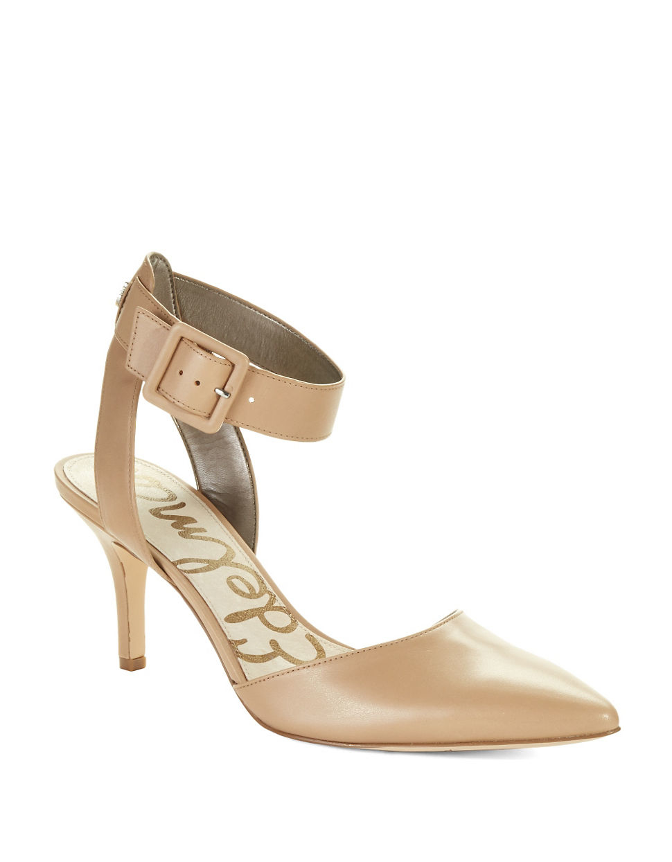 Sam Edelman Leather Okala Ankle Strap Heels in Nude (Natural) Lyst