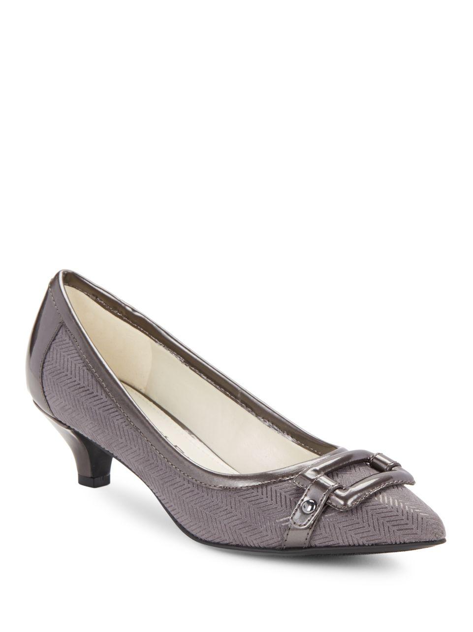 Anne klein Melanie Kitten Heel Pumps in Gray | Lyst