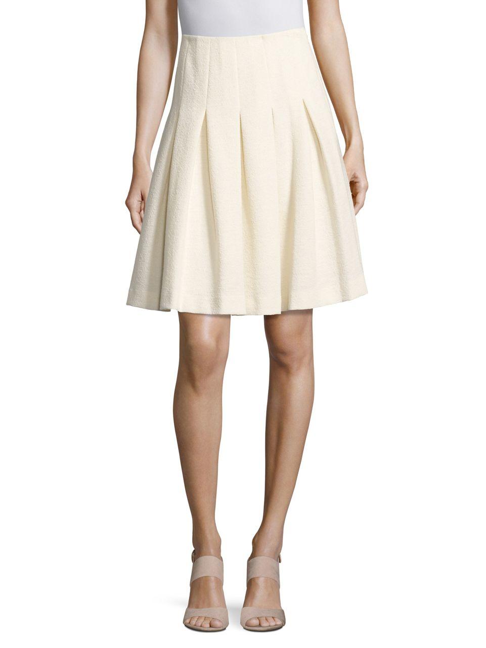 Lyst - Tommy Hilfiger Pleated A-line Skirt in White