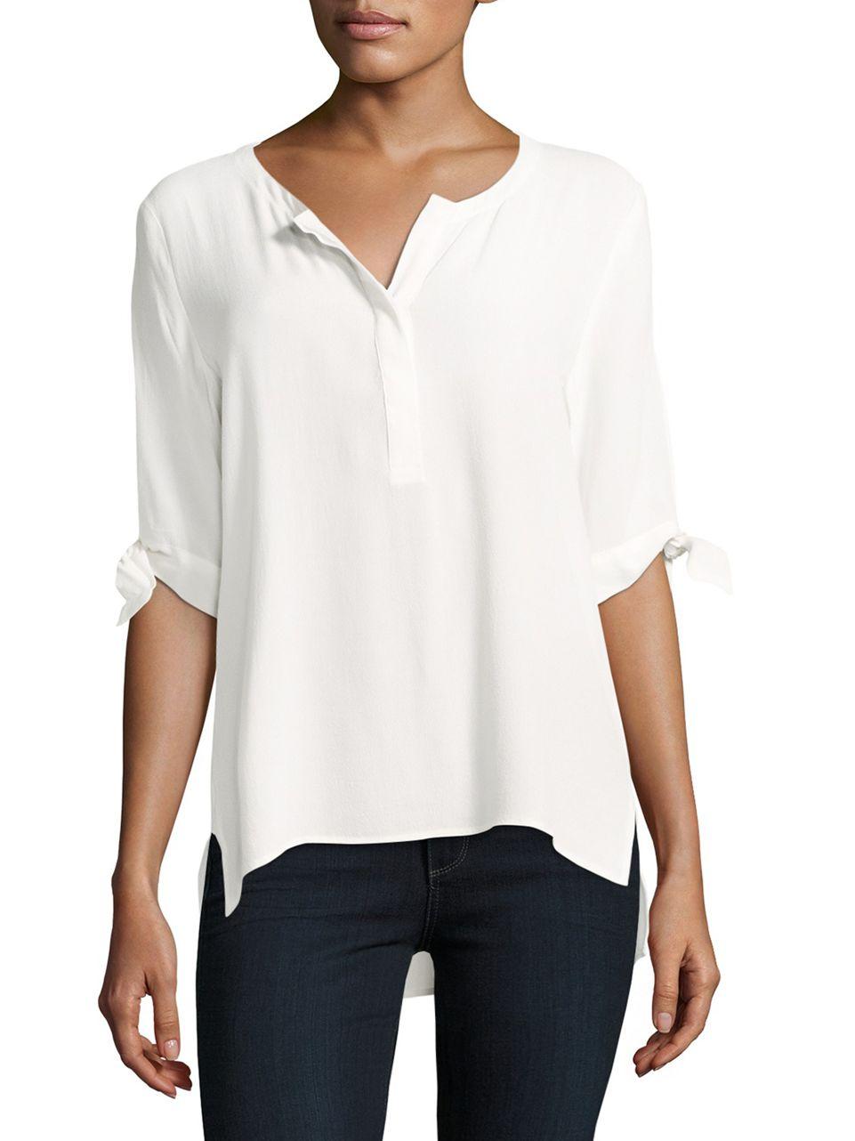lyst b collection by bobeau meline blouse in white lyst b collection by bobeau meline blouse in white
