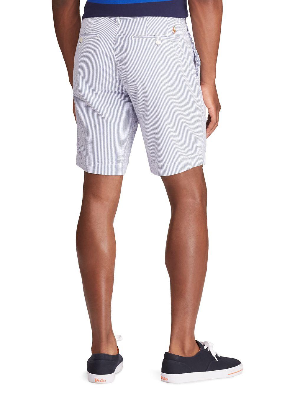 Polo Ralph Lauren Striped Seersucker Shorts in Blue for Men - Lyst