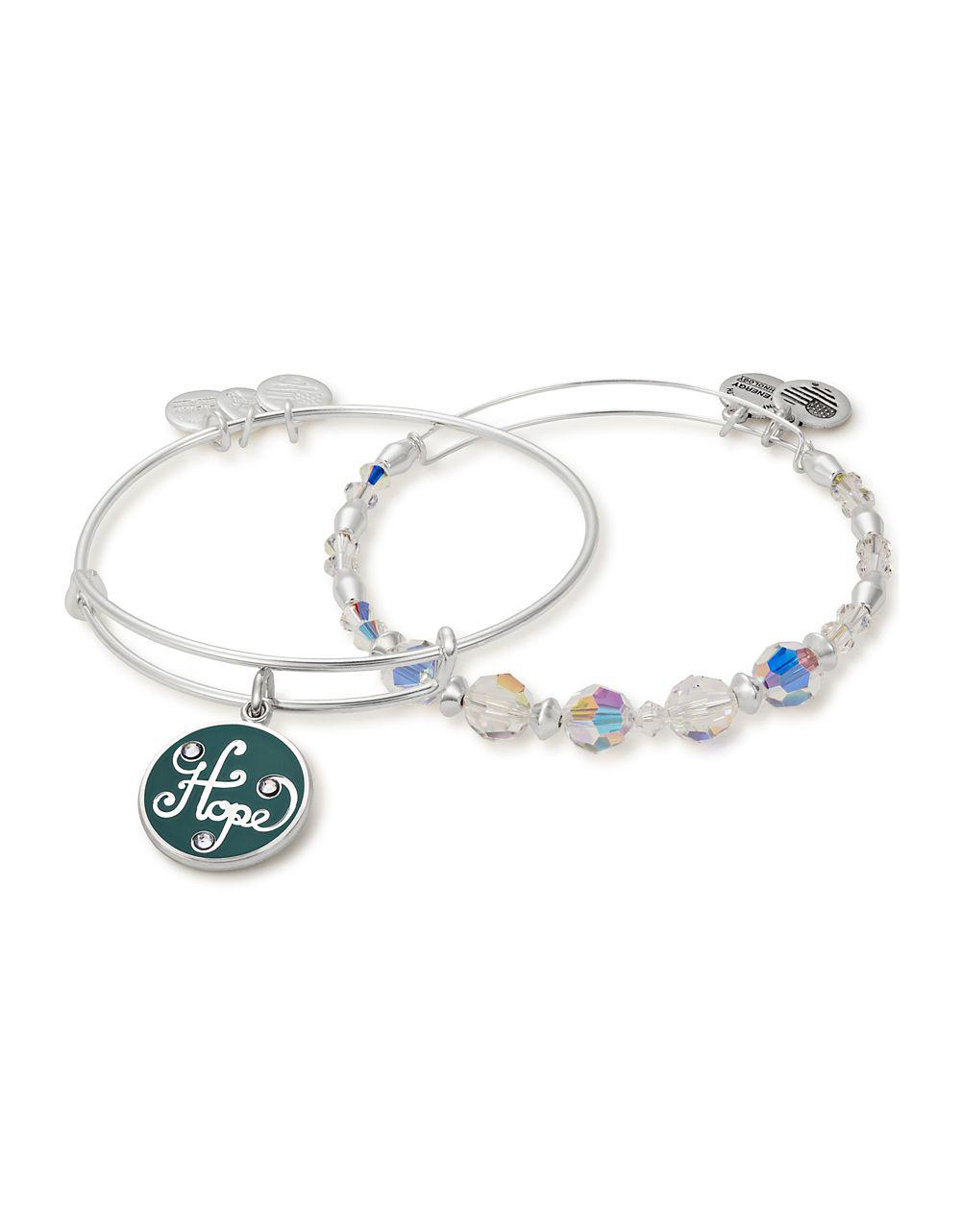 Lyst Alex And Ani Crystal Hope Charm Bracelet Set In Metallic