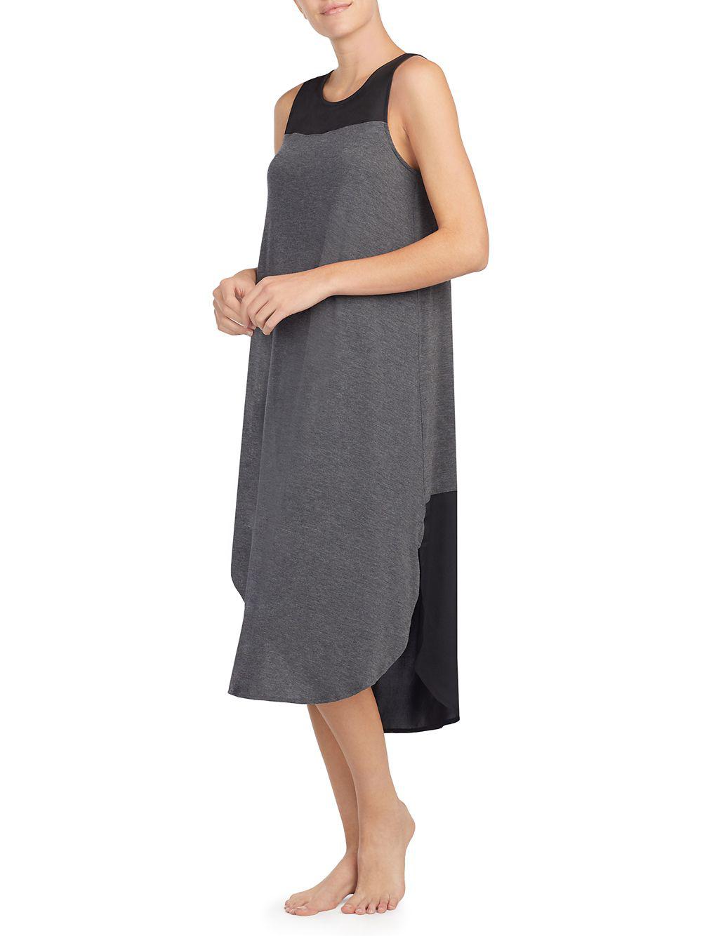 DKNY Sleeveless Nightgown in Gray - Lyst