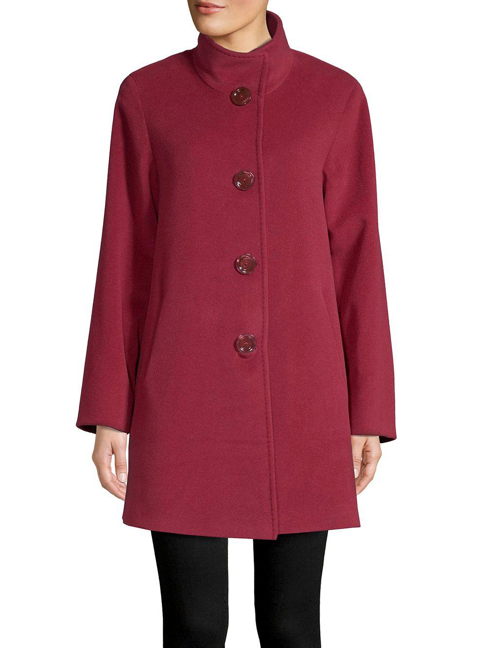 Cinzia Rocca Classic Long-sleeve Coat in Red - Lyst