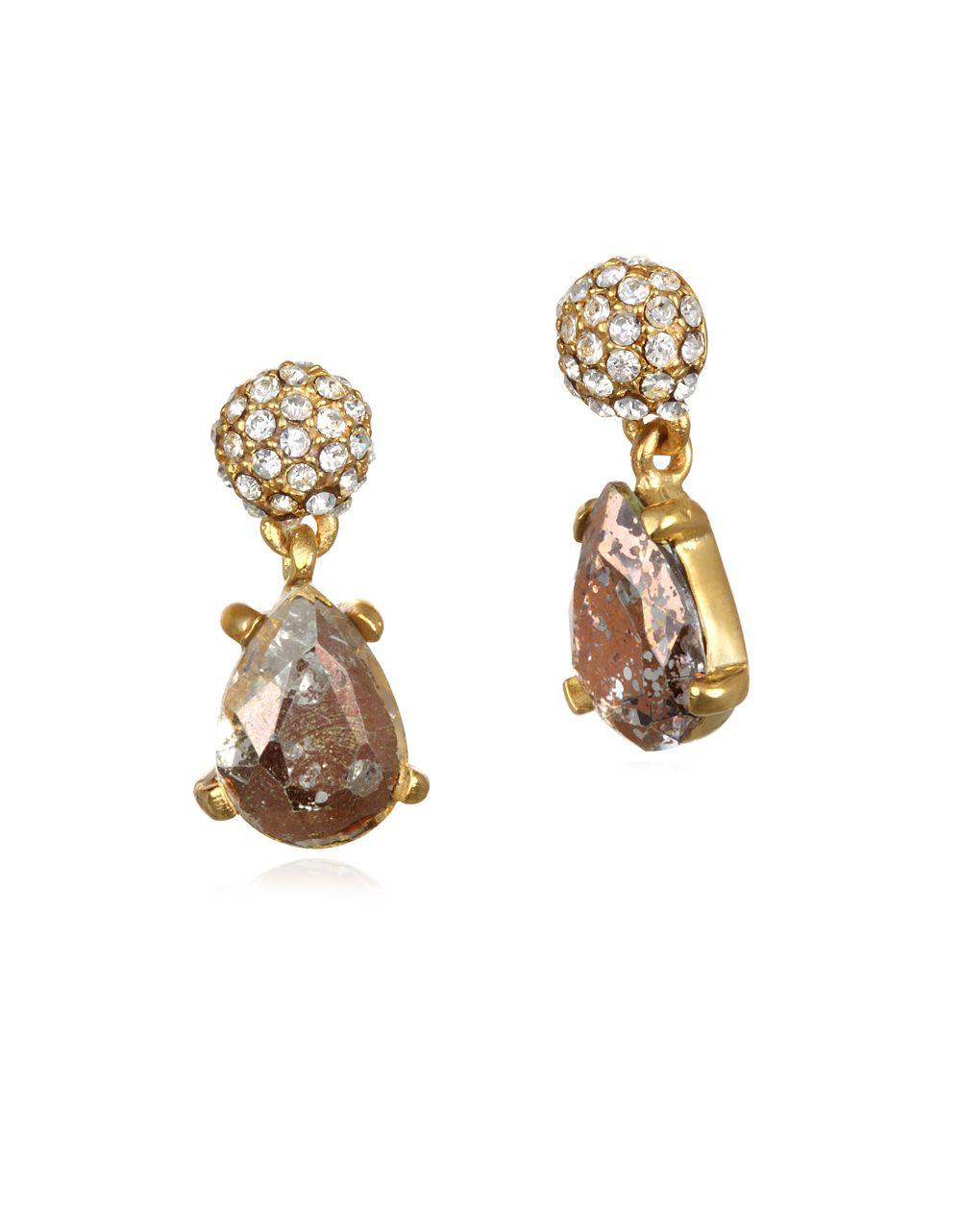 Lyst Badgley Mischka Faceted Teardrop Earrings In Metallic Badgley Mischka Women S Metallic Faceted Teardrop Earrings